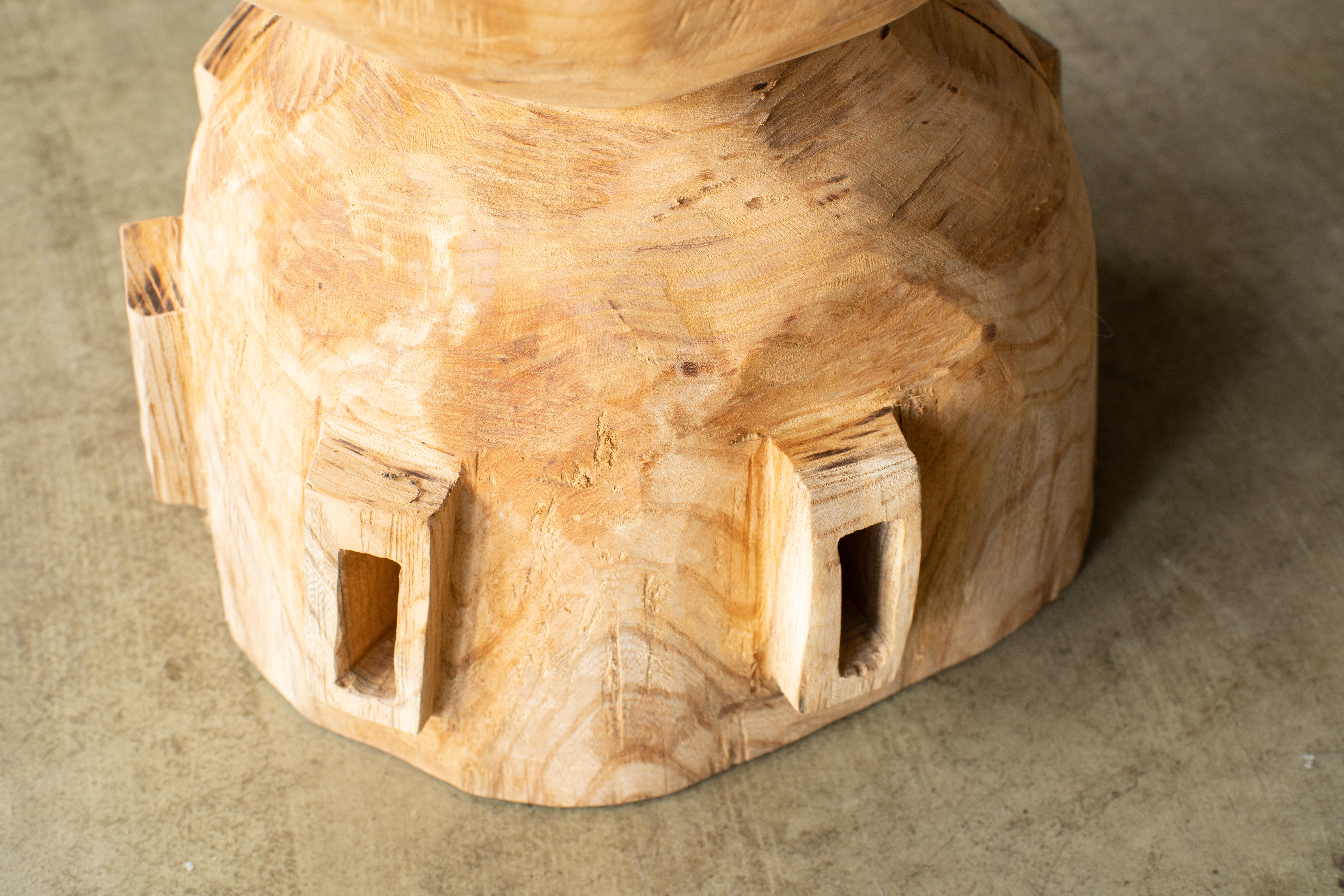 Hiroyuki Nishimura Furniture Sculptural Wood Side Table 2 Tribal Glamping For Sale 1