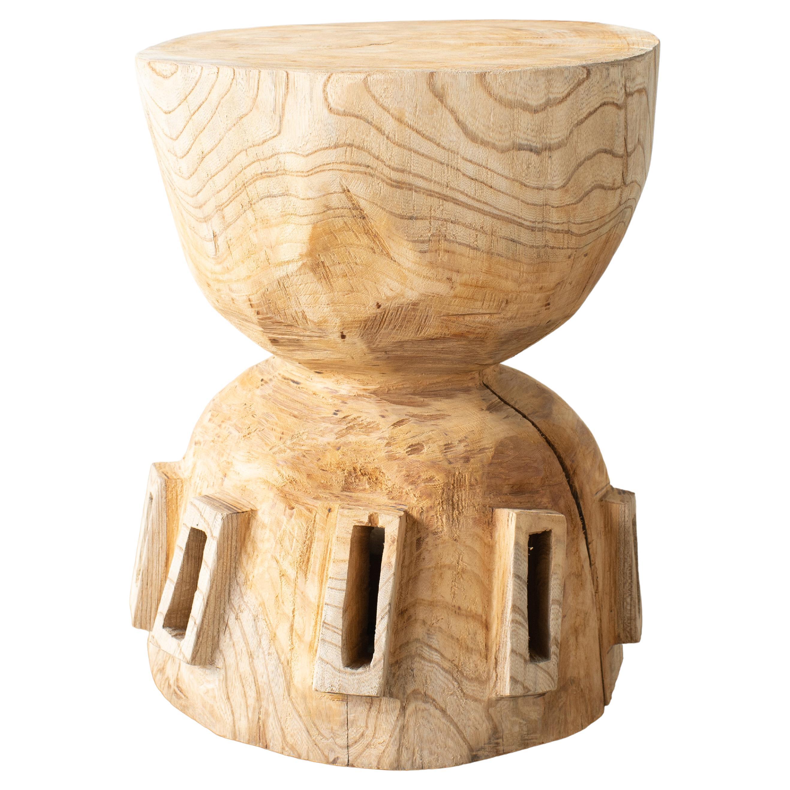 Hiroyuki Nishimura Furniture Sculptural Wood Side Table 2 Tribal Glamping For Sale