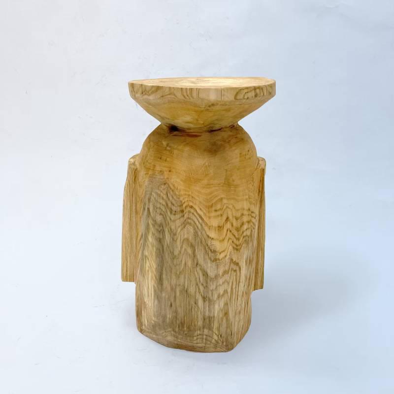 Japanese Hiroyuki Nishimura Furniture Sculptural Wood Side Table 30 Tribal Glamping