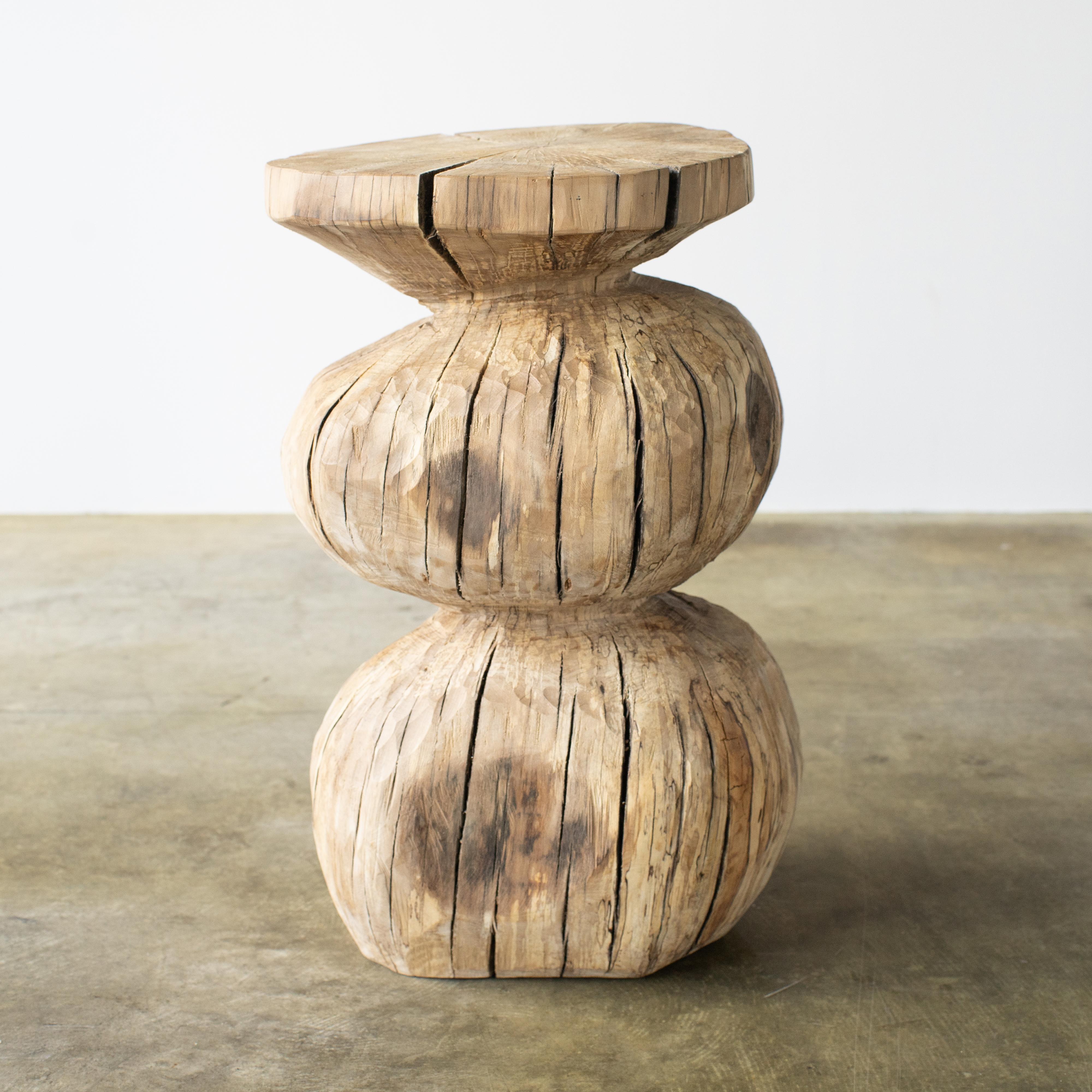 Name: Mamma
Sculptural stool by Hiroyuki Nishimura and zone carved furniture
Material: pasania
This work is carved from log with some kinds of chainsaws.
Most of wood used for Nishimura's works are unable to use anything, these woods are