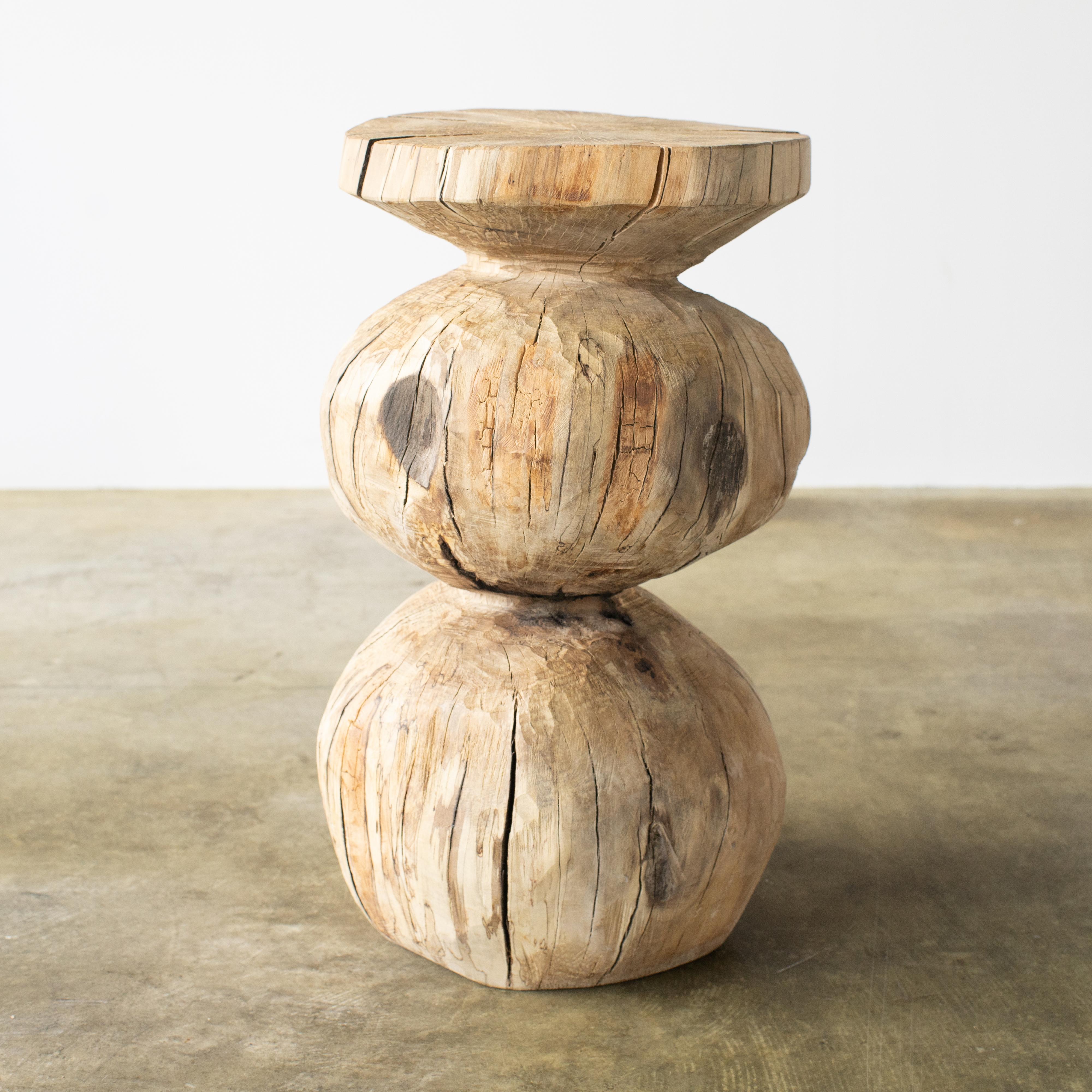 Japanese Hiroyuki Nishimura Furniture Sculptural Wood Stool 10-12 Tribal Glamping