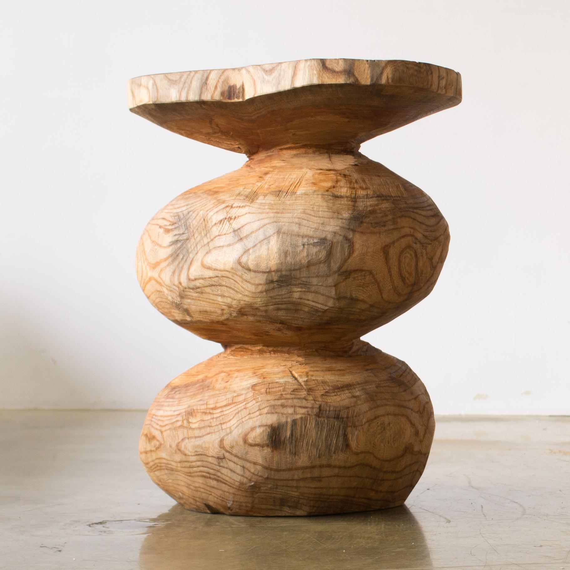 Japanese Hiroyuki Nishimura Furniture Sculptural Wood Stool10-06 Tribal Glamping