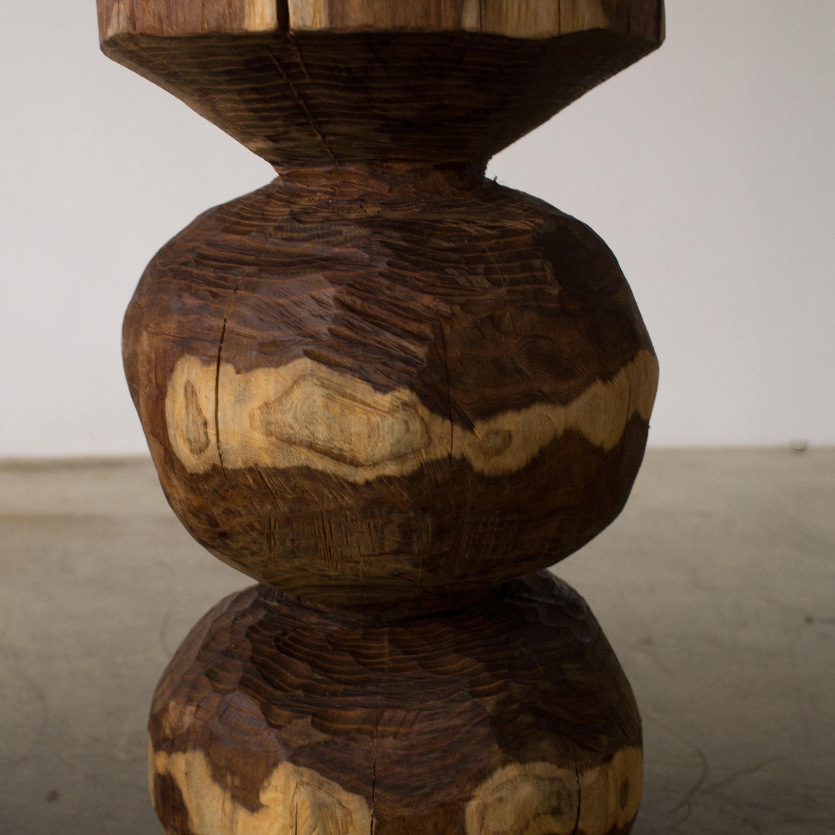 Hiroyuki Nishimura Furniture Sculptural Wood Stool10-08 Tribal Glamping 1