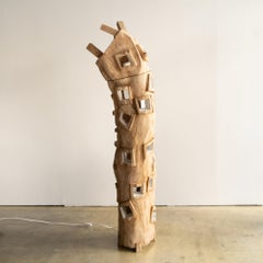 Lampe sculpturale Hiroyuki Nishimura de style tribal