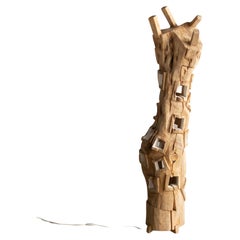 Skulpturale Lampe Hiroyuki Nishimura im Stammesstil, Hiroyuki