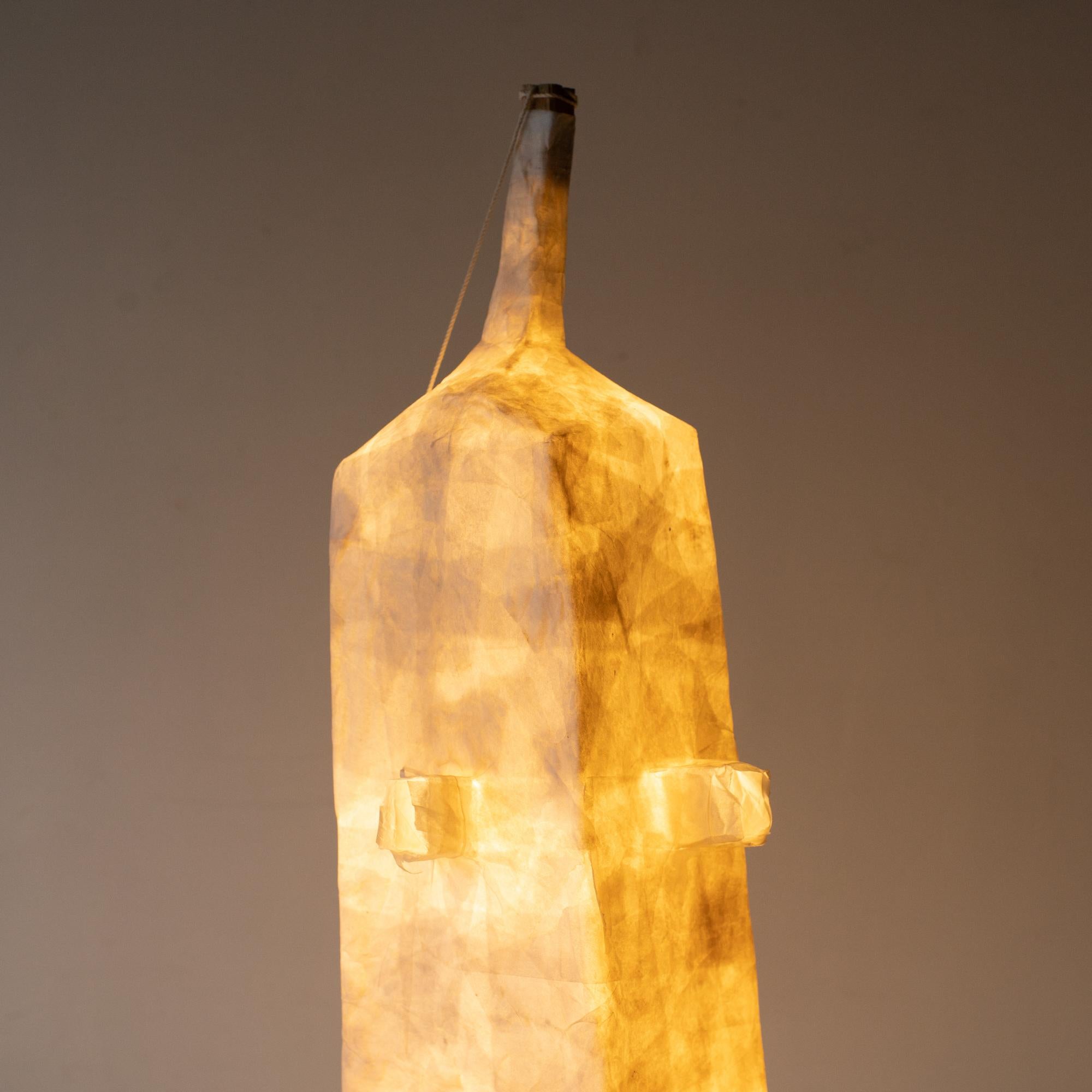 Lampe sculpturale Hiroyuki Nishimura à 2 abat-jour en papier japonais en vente 5