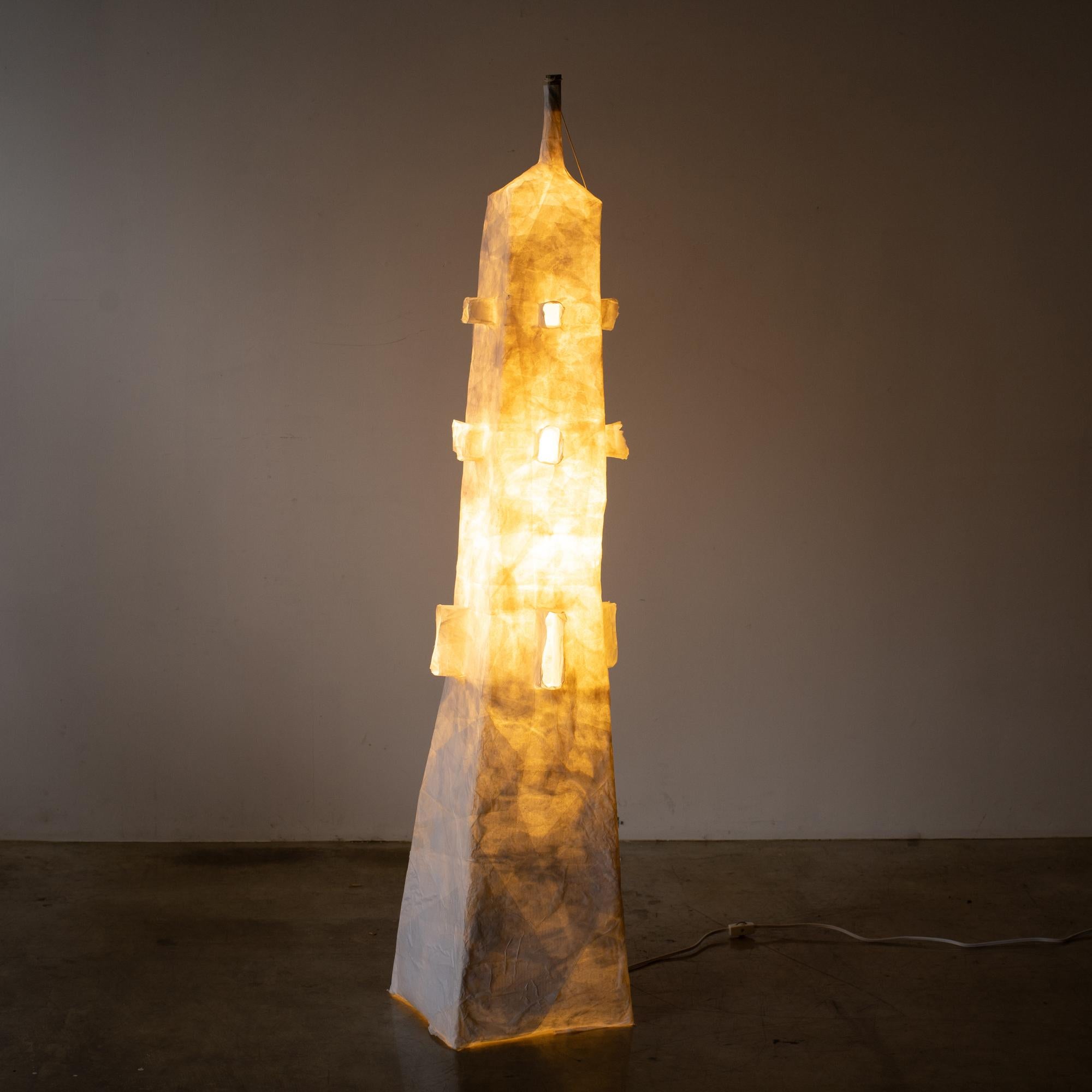 Contemporary Hiroyuki Nishimura Sculptural Light 2 Japanese Paper Shade For Sale