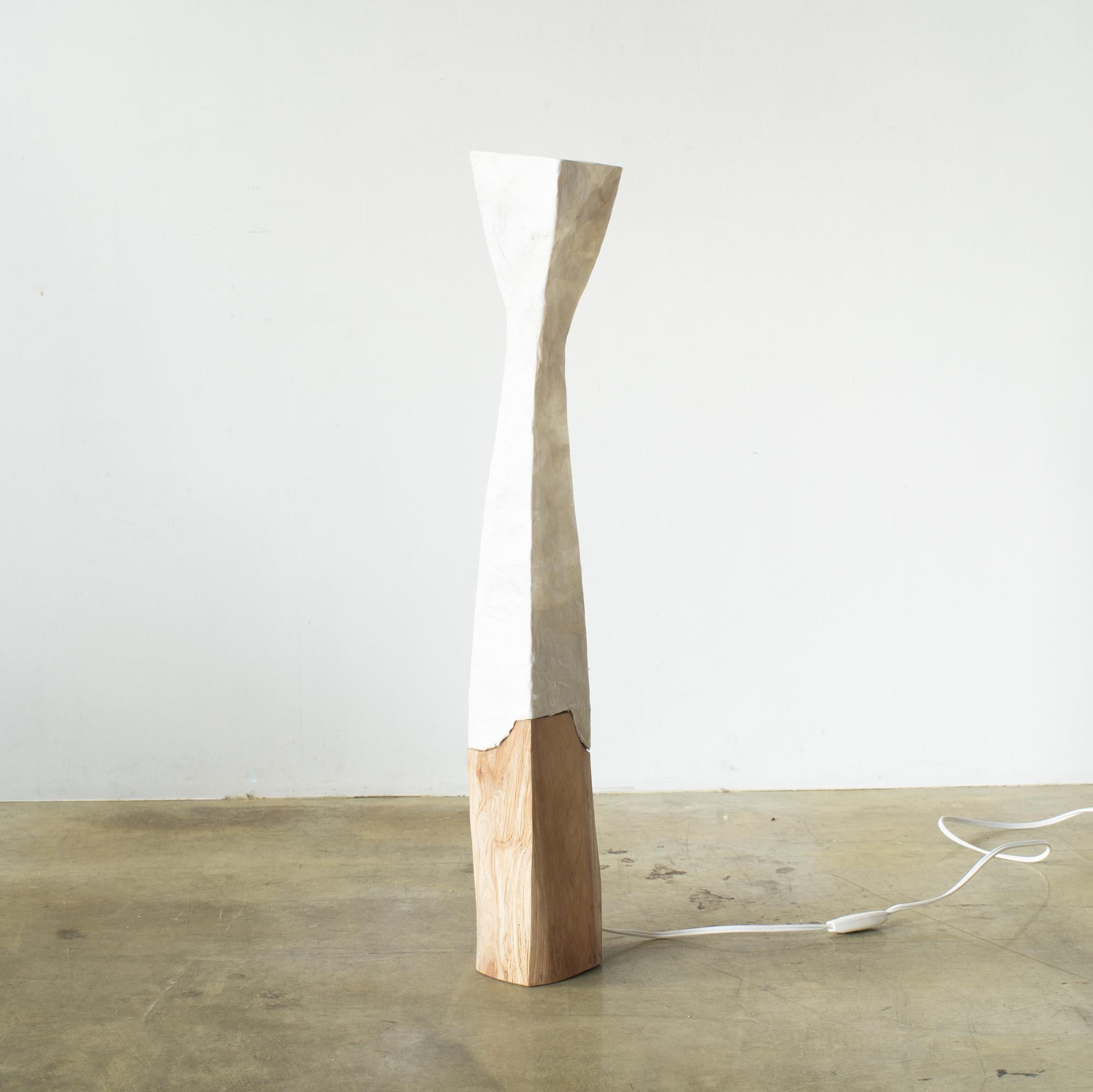 Wood Hiroyuki Nishimura Sculptural Light Japanese Paper Shade Medium and Small set For Sale