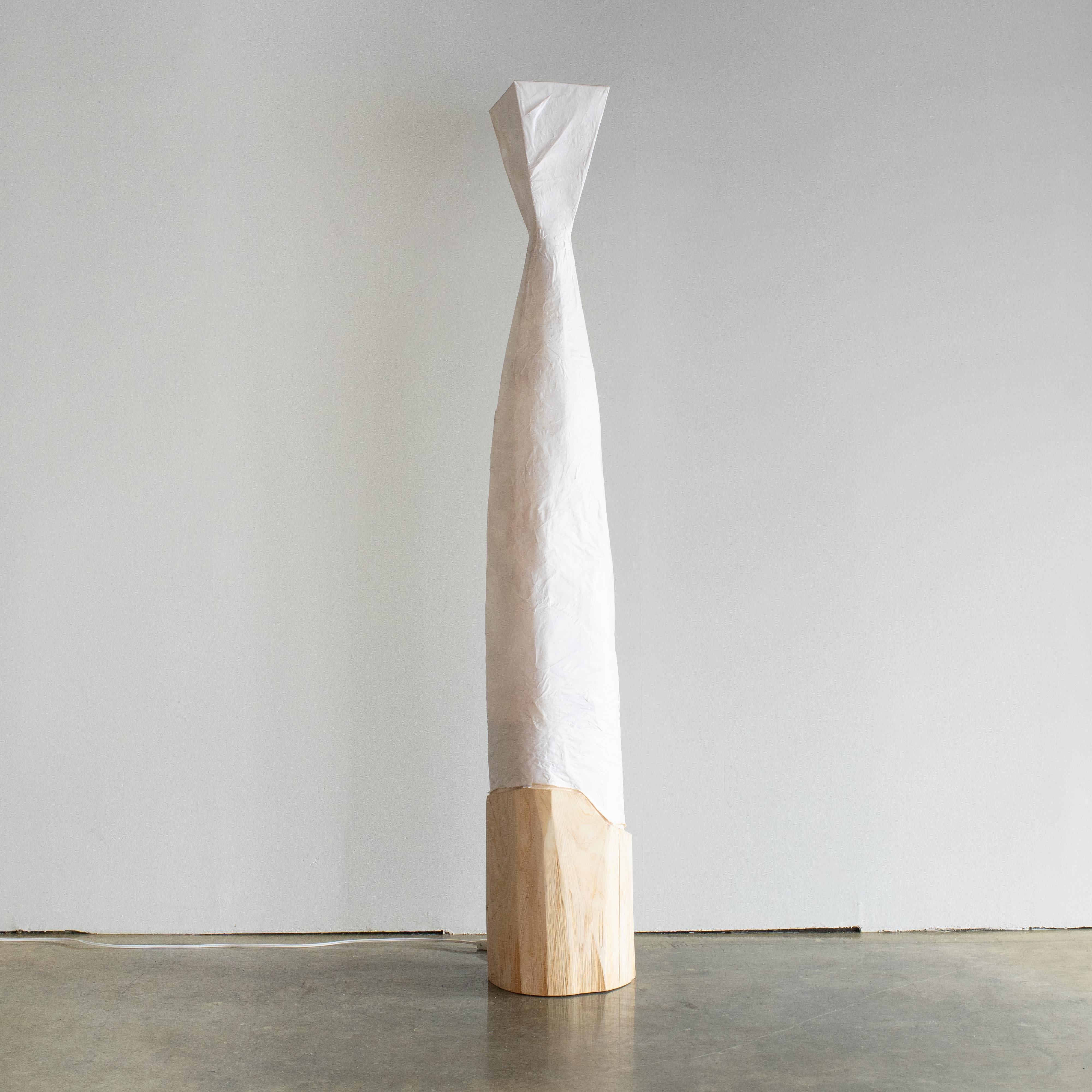 Tribal Hiroyuki Nishimura Sculptural Light Japanese Paper Shade Large Set For Sale