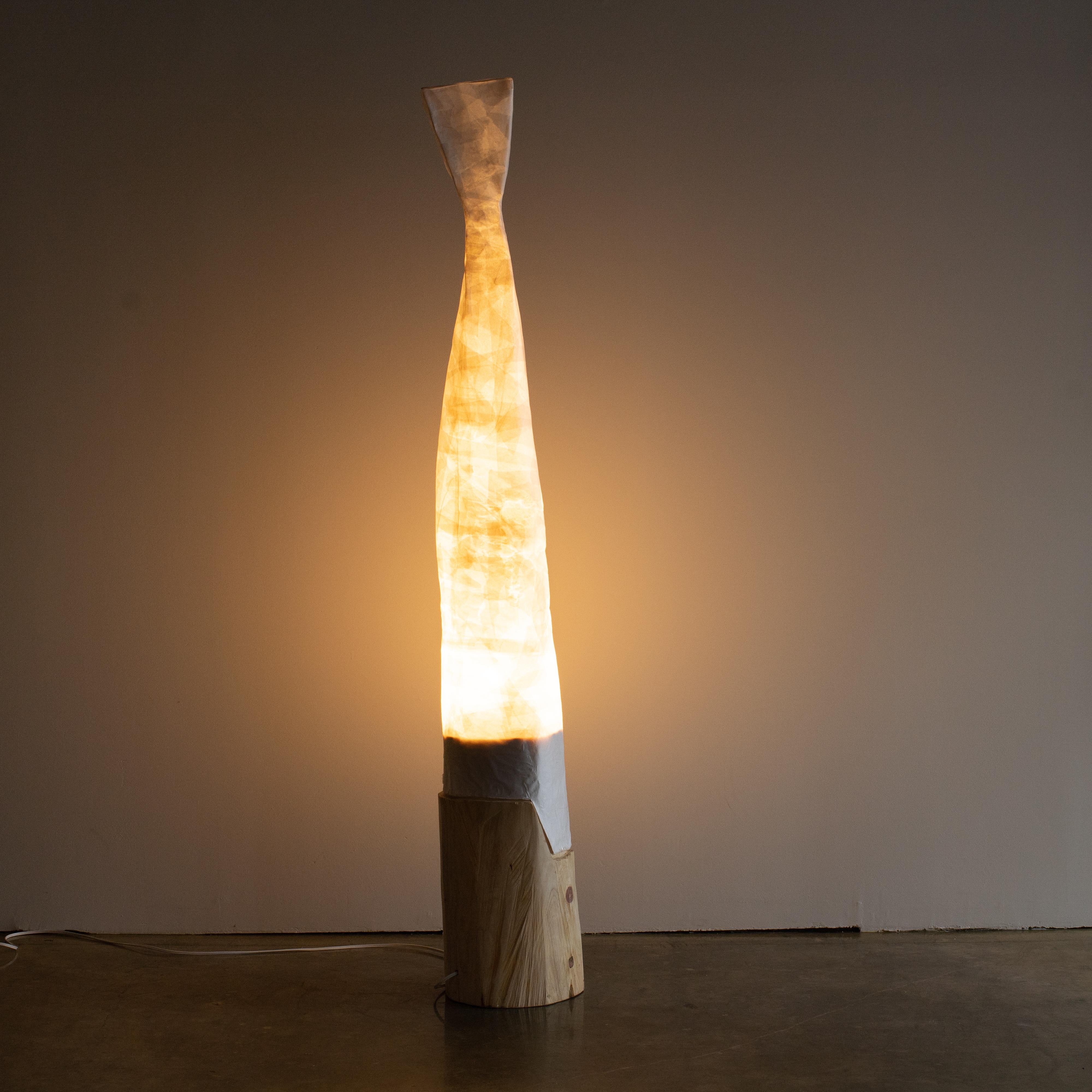 Tribal Hiroyuki Nishimura Sculptural Light Large 2 Japanese Paper Shade For Sale