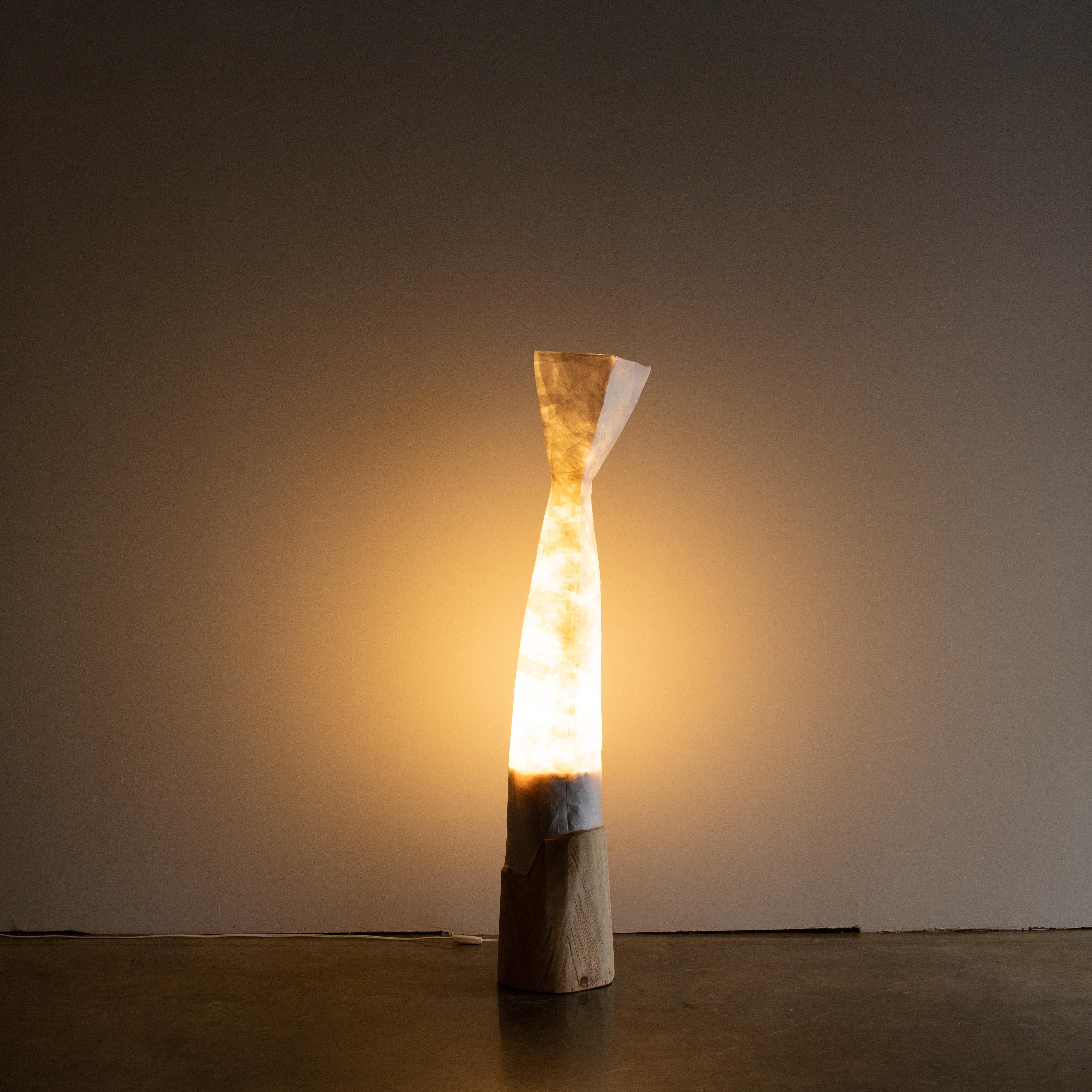 Tribal Hiroyuki Nishimura Sculptural Light medium Japanese Paper Shade For Sale