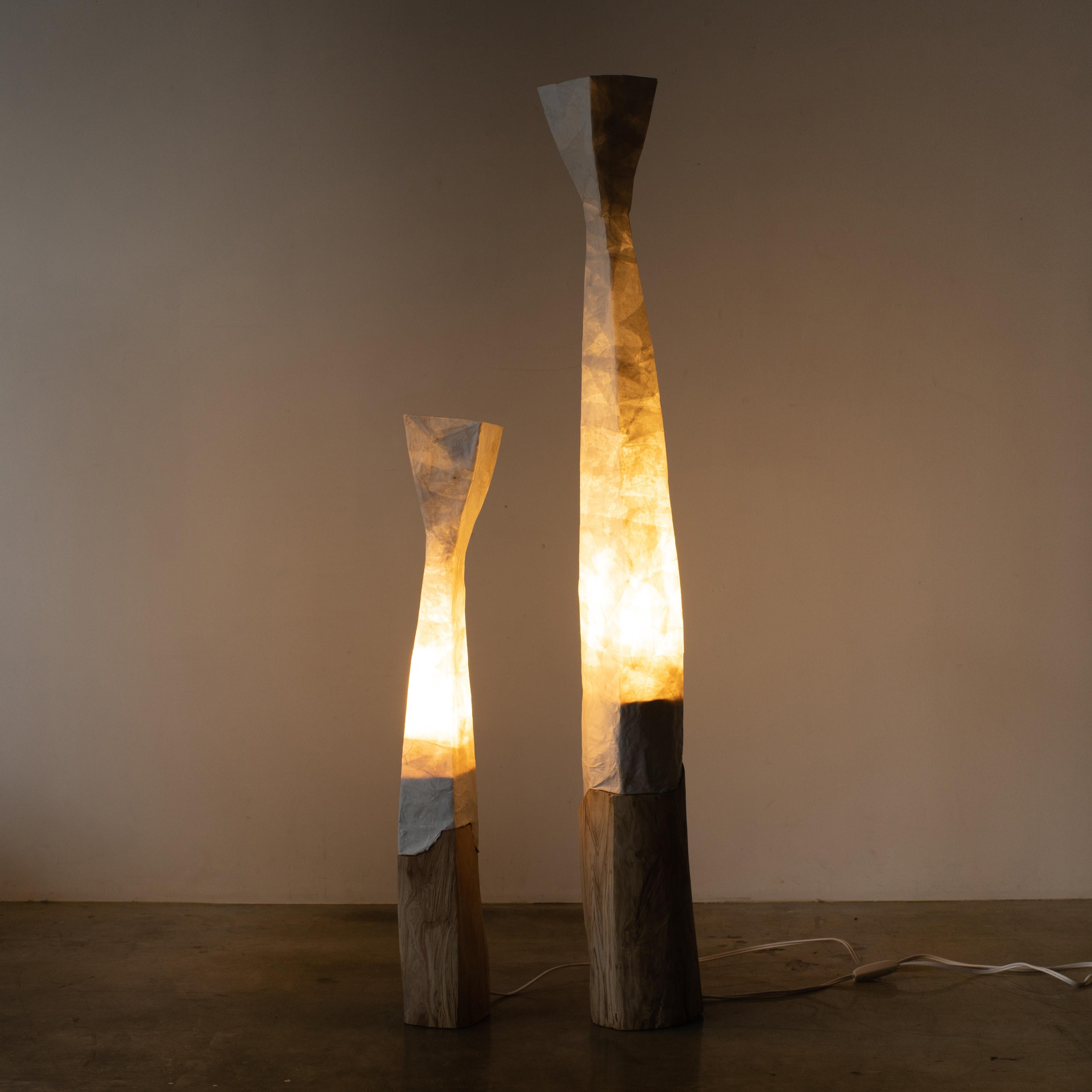 Hiroyuki Nishimura Sculptural Light Small Japanese Paper Shade For Sale 3
