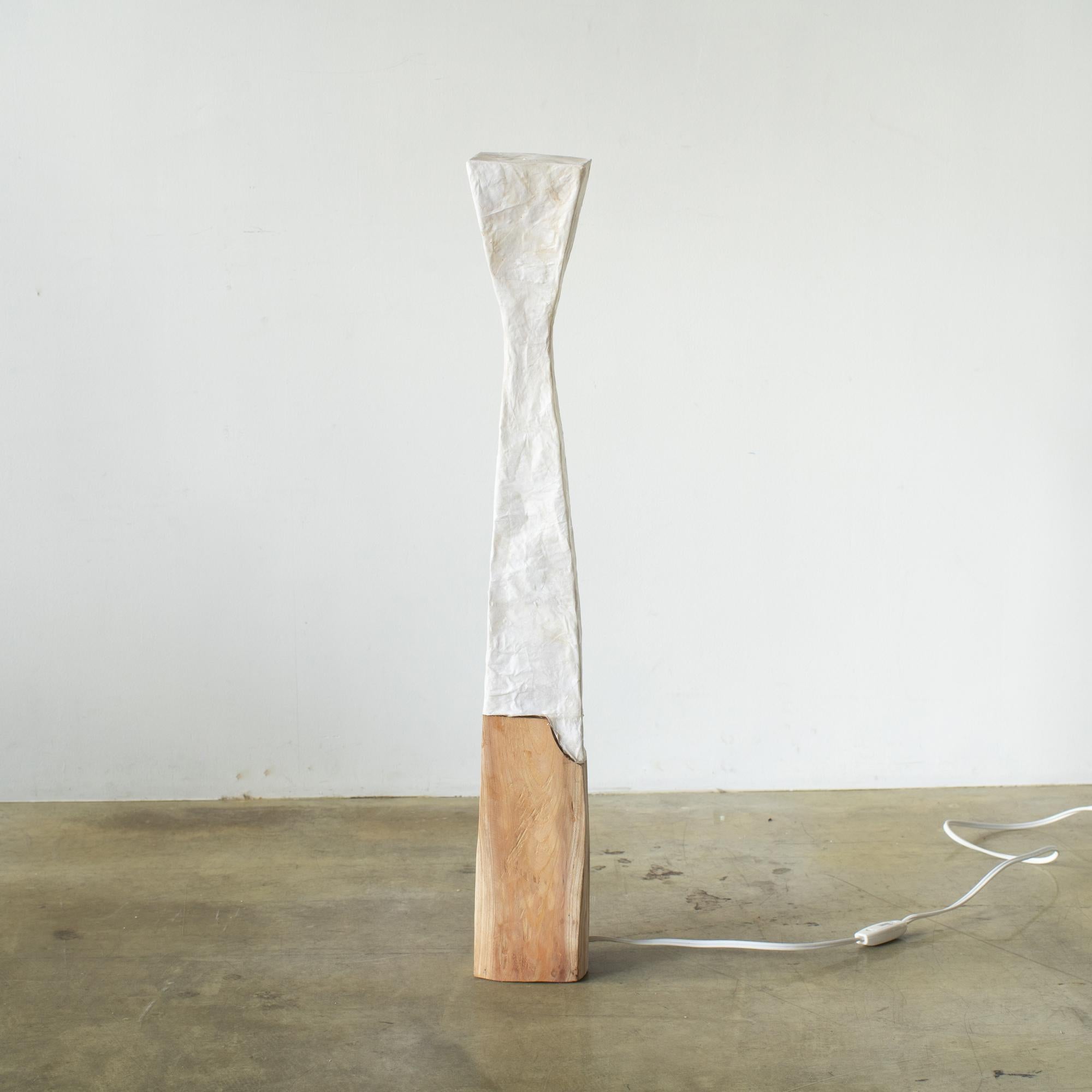 Tribal Hiroyuki Nishimura Sculptural Light Small Japanese Paper Shade For Sale