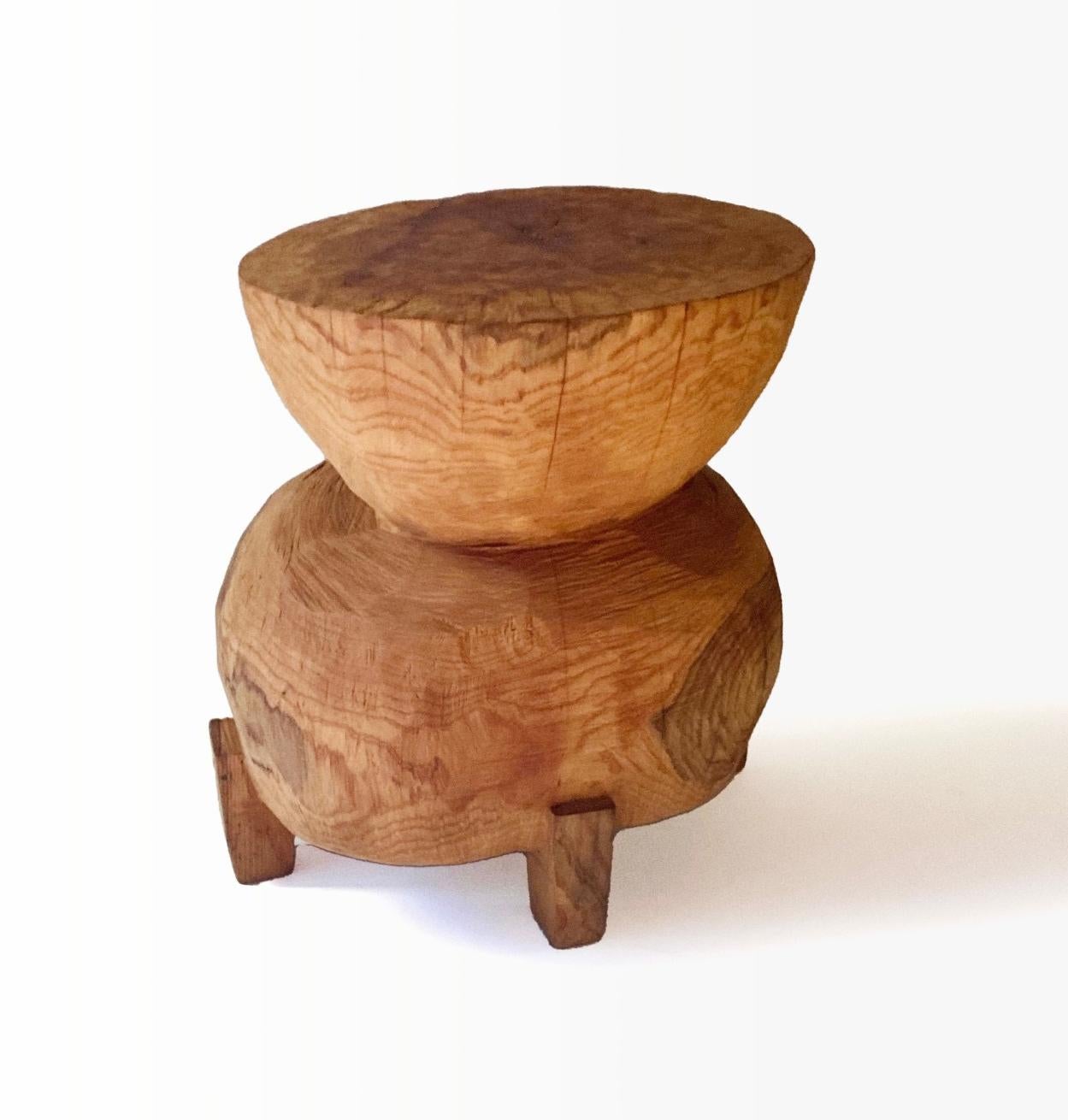 Name: Miminashi
Sculptural stool by Hiroyuki Nishimura and Zougei carved furniture
Material: Cherry
This work is carved from log with some kinds of chainsaws.
Most of wood used for Nishimura's works are unable to use anything, these woods are
