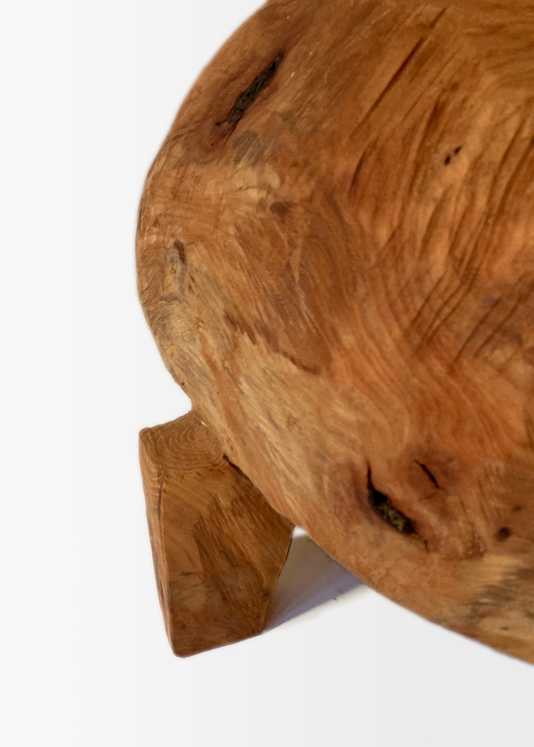 Hand-Carved Hiroyuki Nishimura Sculptural Side Table Stool 23-2 For Sale
