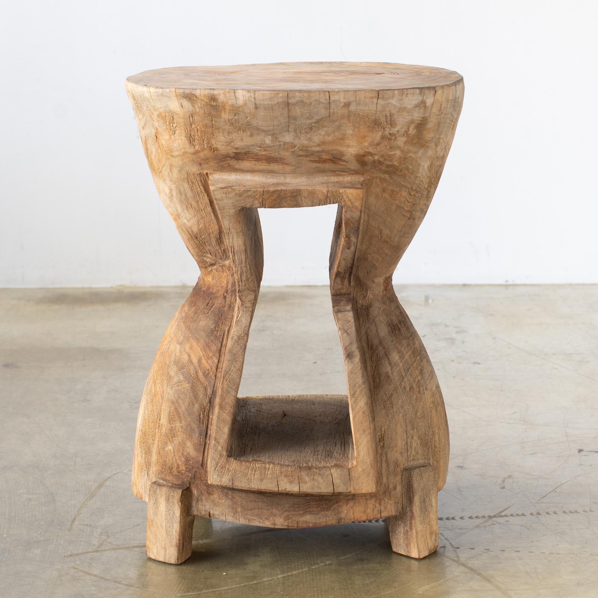 Japanese Hiroyuki Nishimura Sculptural Side Table Stool 24 Glamping Tribal Style For Sale