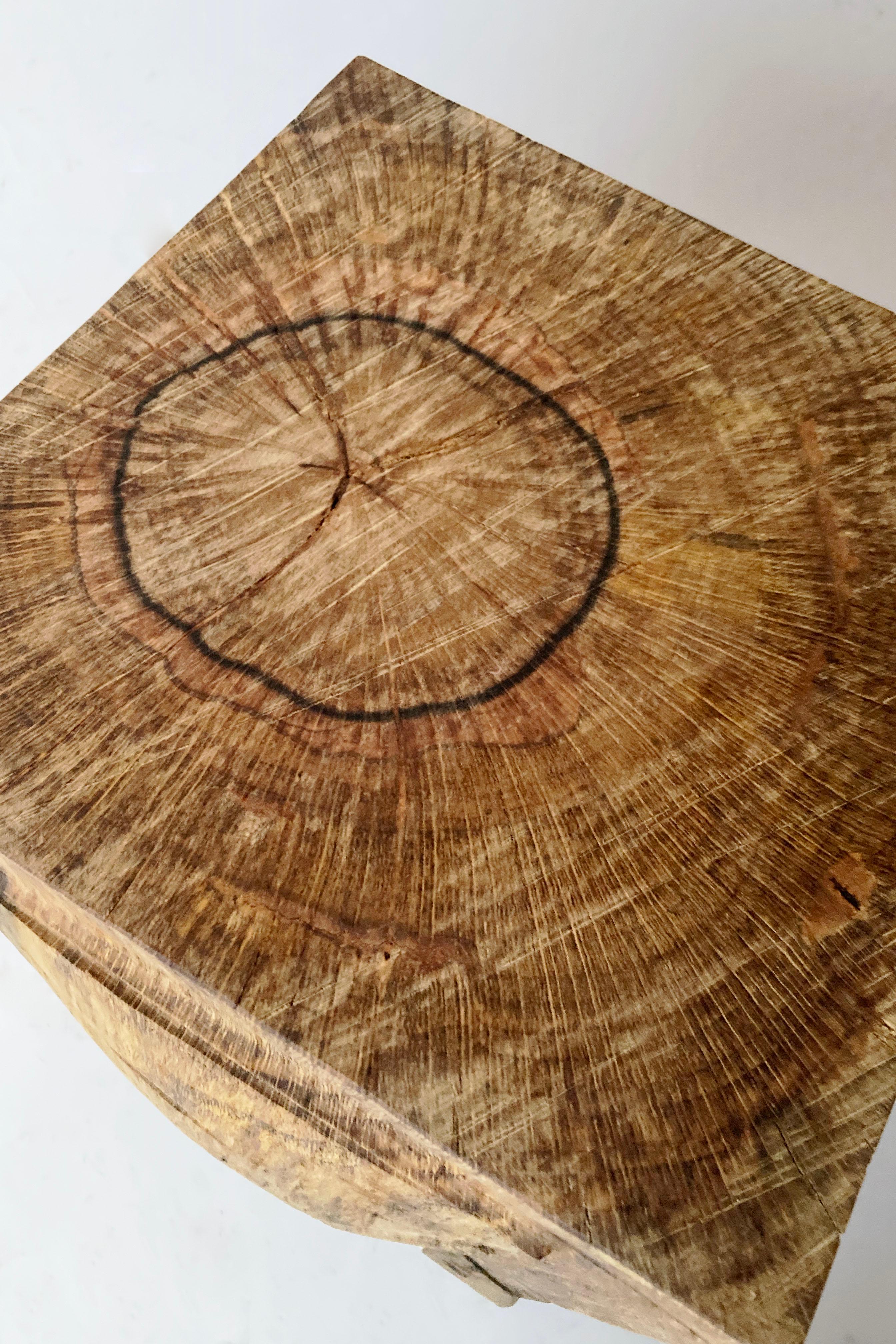 Wood Hiroyuki Nishimura Sculptural Side Table Stool Cubo M1 For Sale