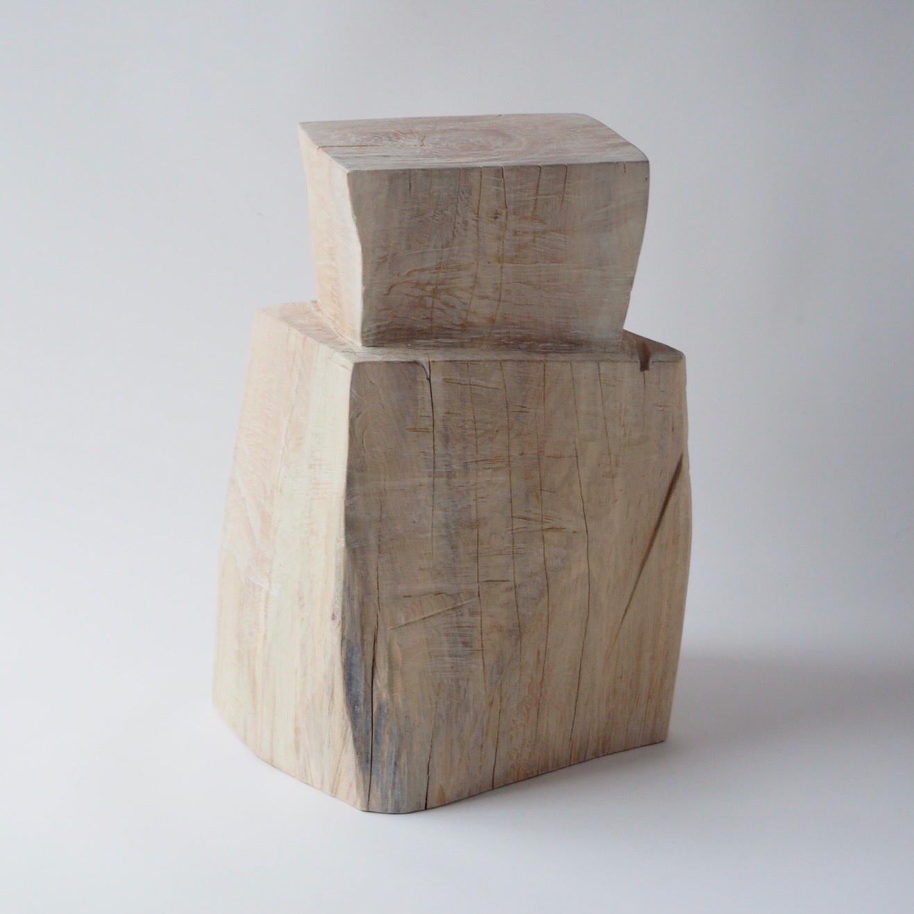 Hand-Carved Hiroyuki Nishimura Zougei Sculptural Side Table Stool 22 Tribal Glamping For Sale