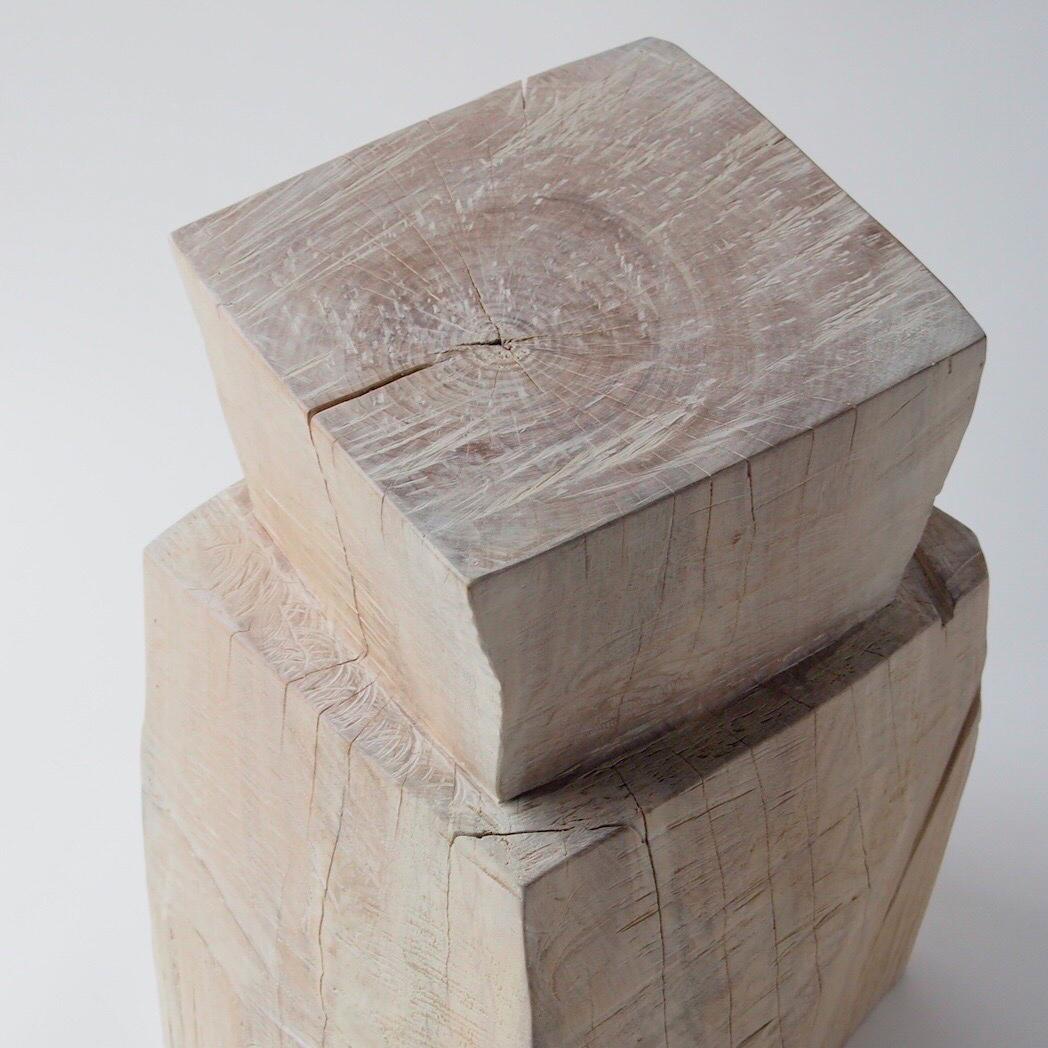 Contemporary Hiroyuki Nishimura Zougei Sculptural Side Table Stool 22 Tribal Glamping For Sale