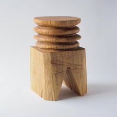 Hiroyuki Nishimura Mesa auxiliar escultórica Zougei Taburete 26 Tribal Glamping