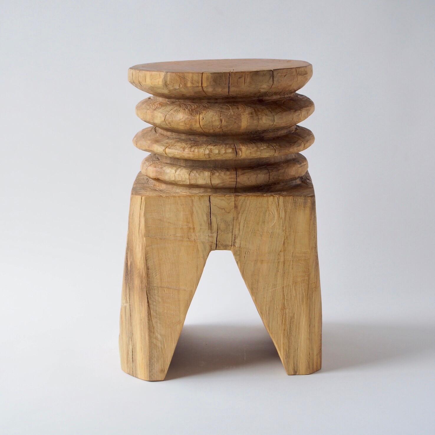Japanese Hiroyuki Nishimura Zougei Sculptural Side Table Stool 26 Tribal Glamping For Sale