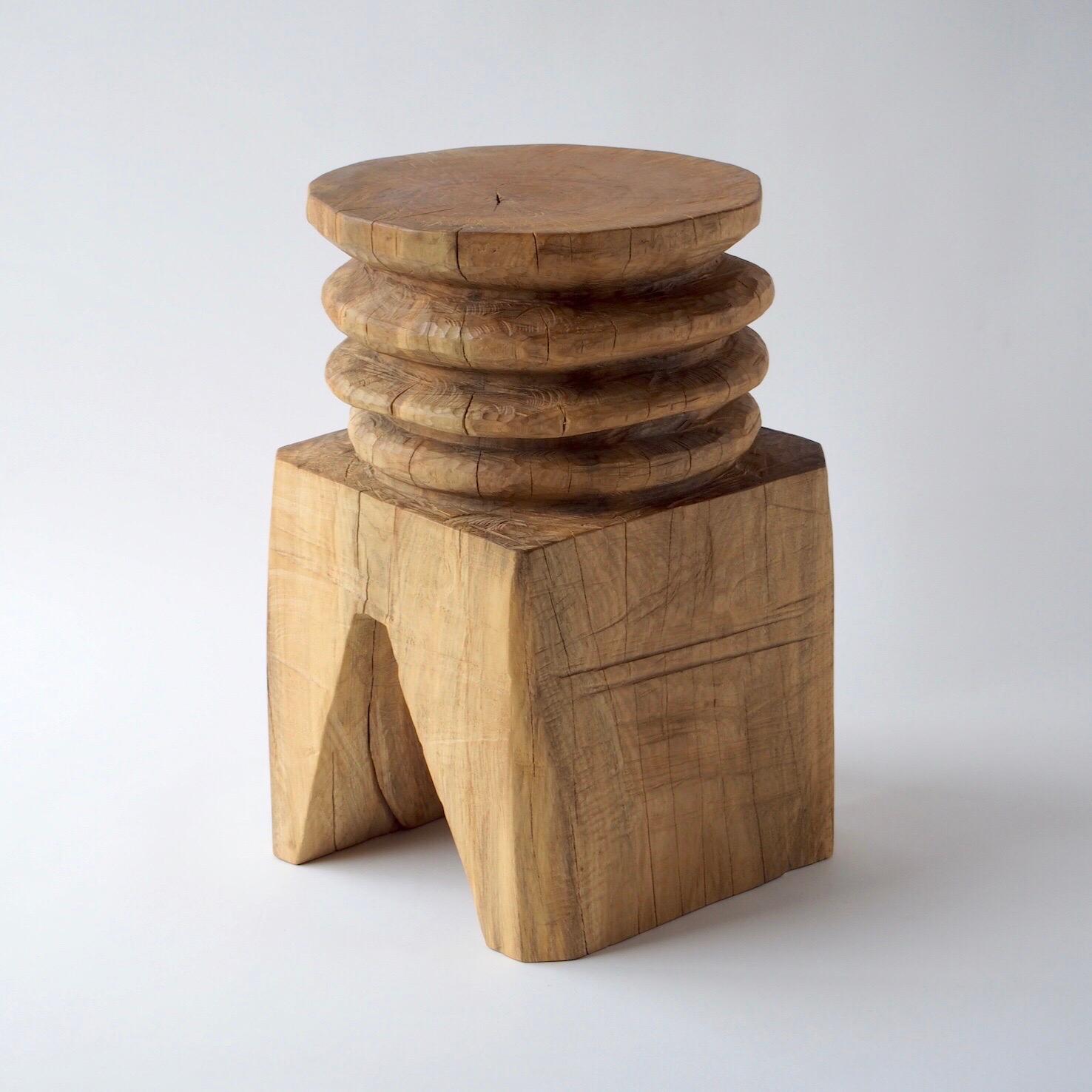 Hiroyuki Nishimura Zougei Sculptural Side Table Stool 26 Tribal Glamping In New Condition For Sale In Shibuya-ku, Tokyo