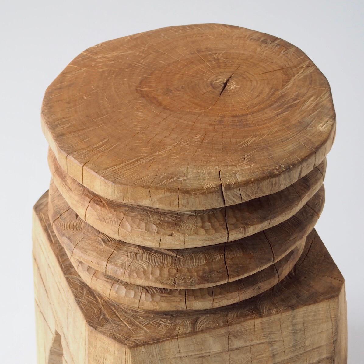 Contemporary Hiroyuki Nishimura Zougei Sculptural Side Table Stool 26 Tribal Glamping For Sale