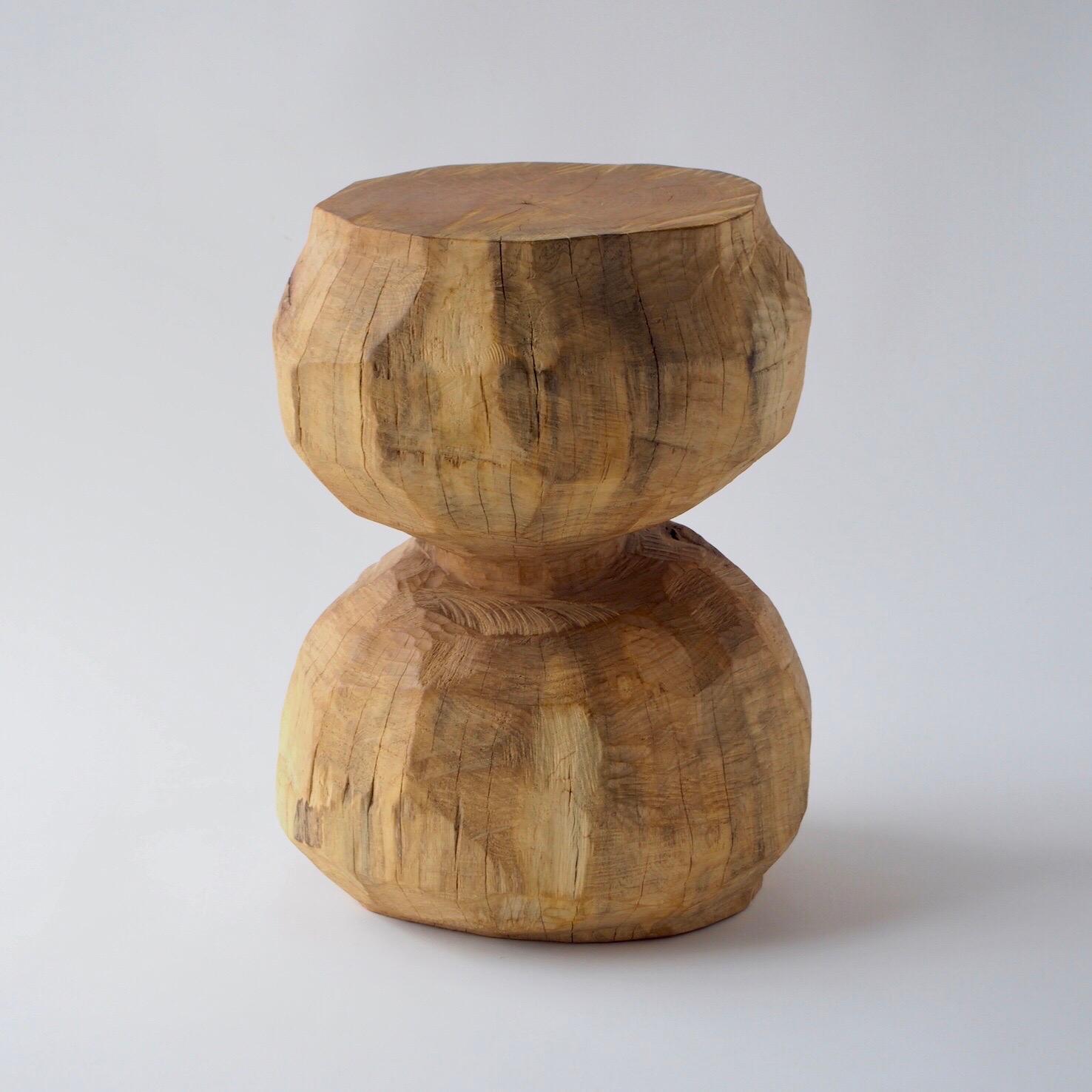 Hand-Carved Hiroyuki Nishimura Zougei Sculptural Side Table Stool 27 Tribal Glamping For Sale