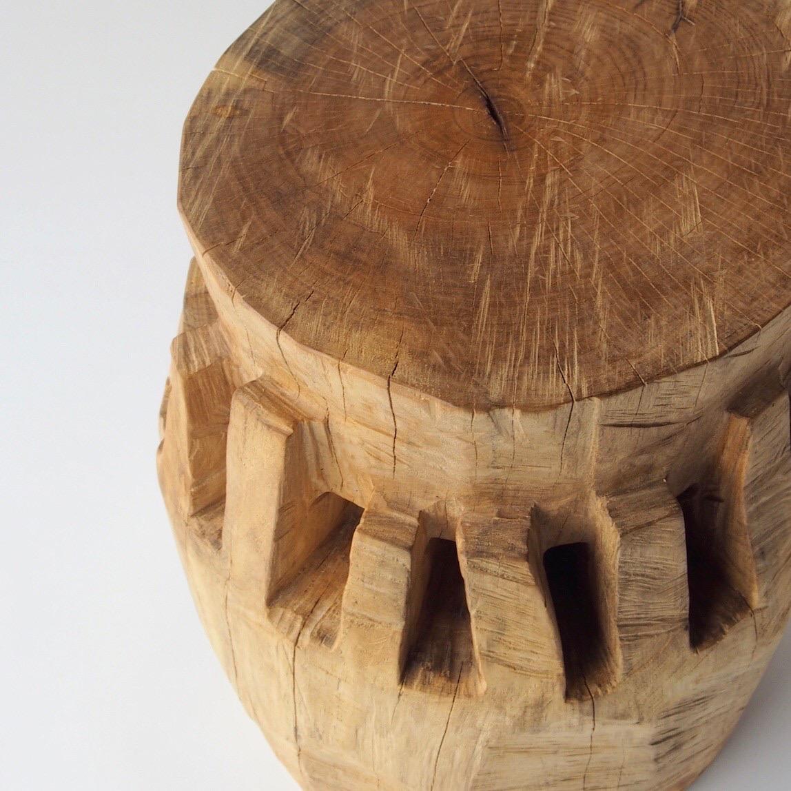 Contemporary Hiroyuki Nishimura Zougei Sculptural Side Table Stool 28 Tribal Glamping For Sale