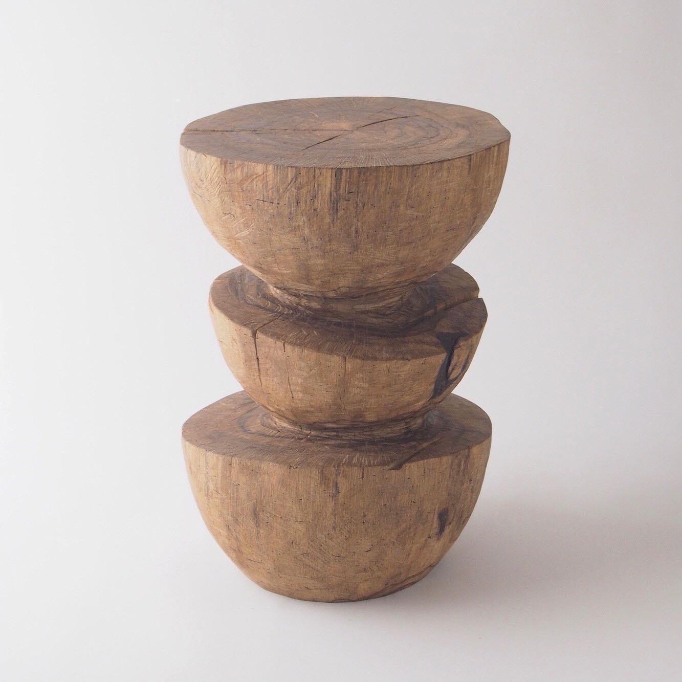 Contemporary Hiroyuki Nishimura Zougei Sculptural Side Table Stool 31 Tribal Glamping For Sale
