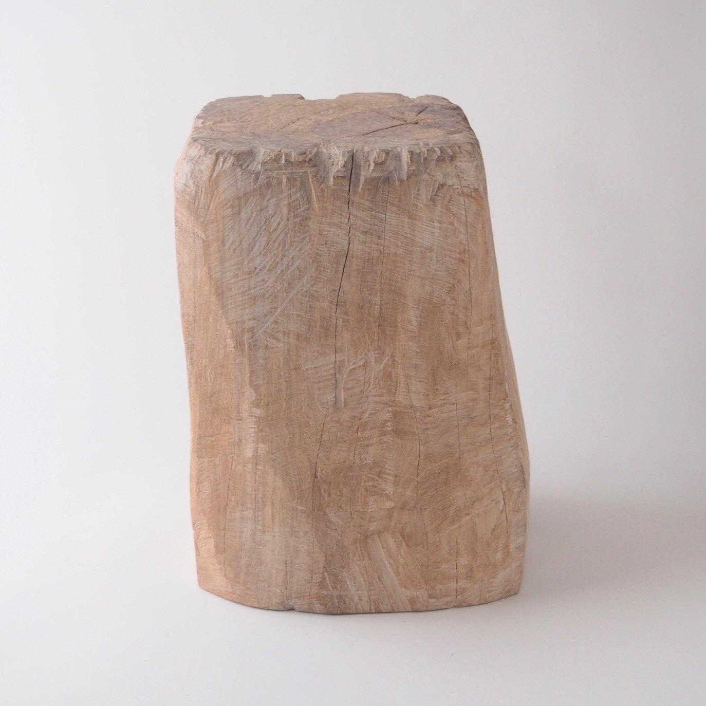 Hand-Carved Hiroyuki Nishimura Zougei Sculptural Side Table Stool 32 Tribal Glamping For Sale