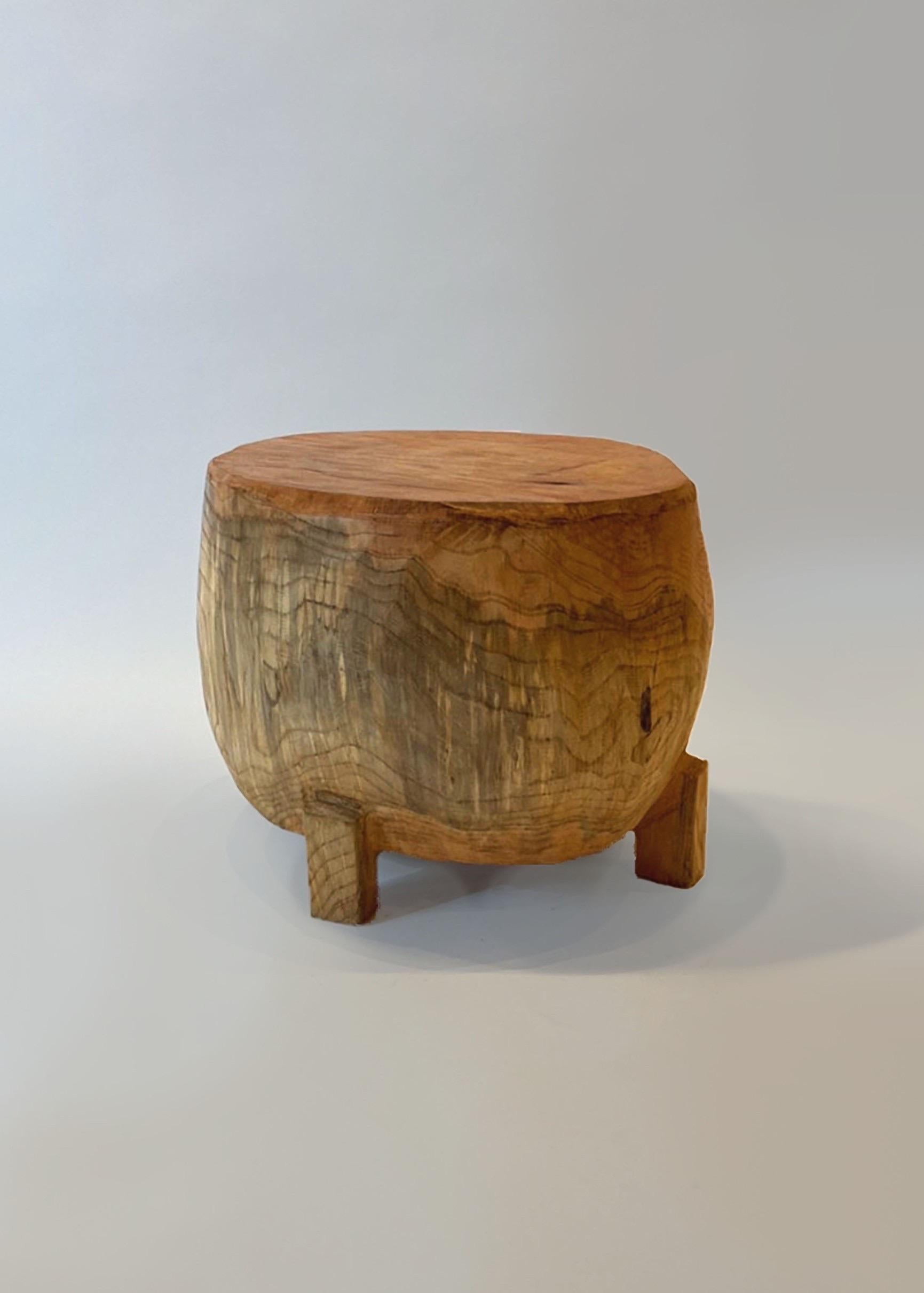 Hand-Carved Hiroyuki Nishimura Zougei Sculptural Side Table Stool 34 Tribal Glamping For Sale