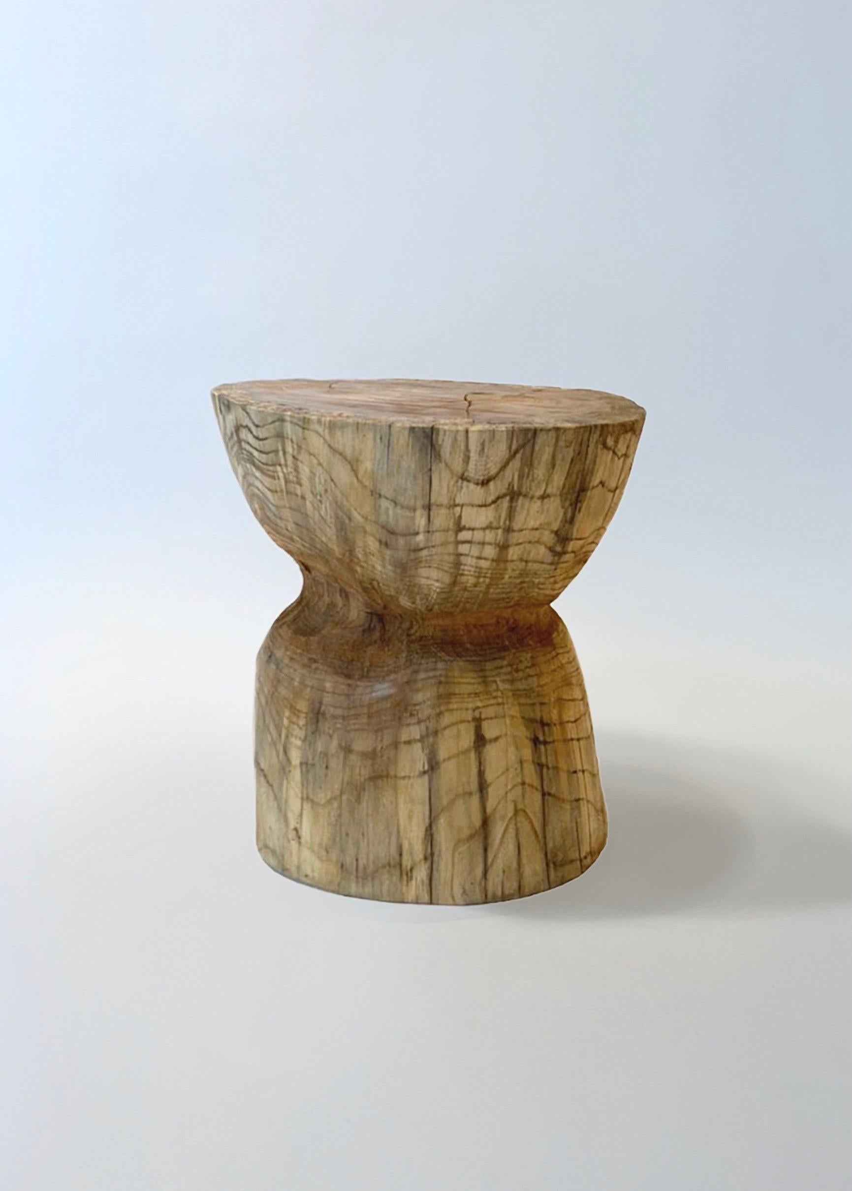 Hand-Carved Hiroyuki Nishimura Zougei Sculptural Side Table Stool 35 Tribal Glamping For Sale