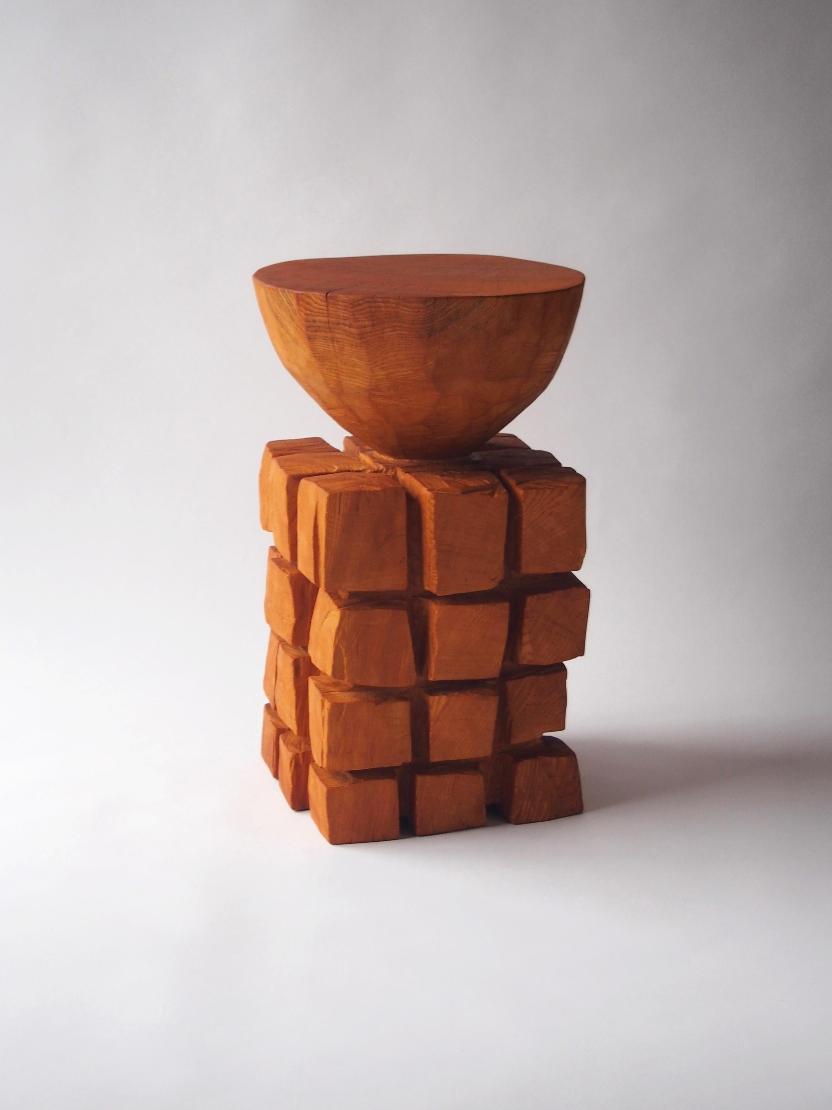 Hand-Carved Hiroyuki Nishimura Zougei  Sculptural Stool Side Table 10 For Sale