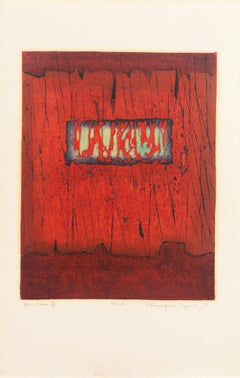 'The Rain, Abstract in Ruby and Jade', sosaku-hanga, NMAO, Tokyo, LACMA, Benezit