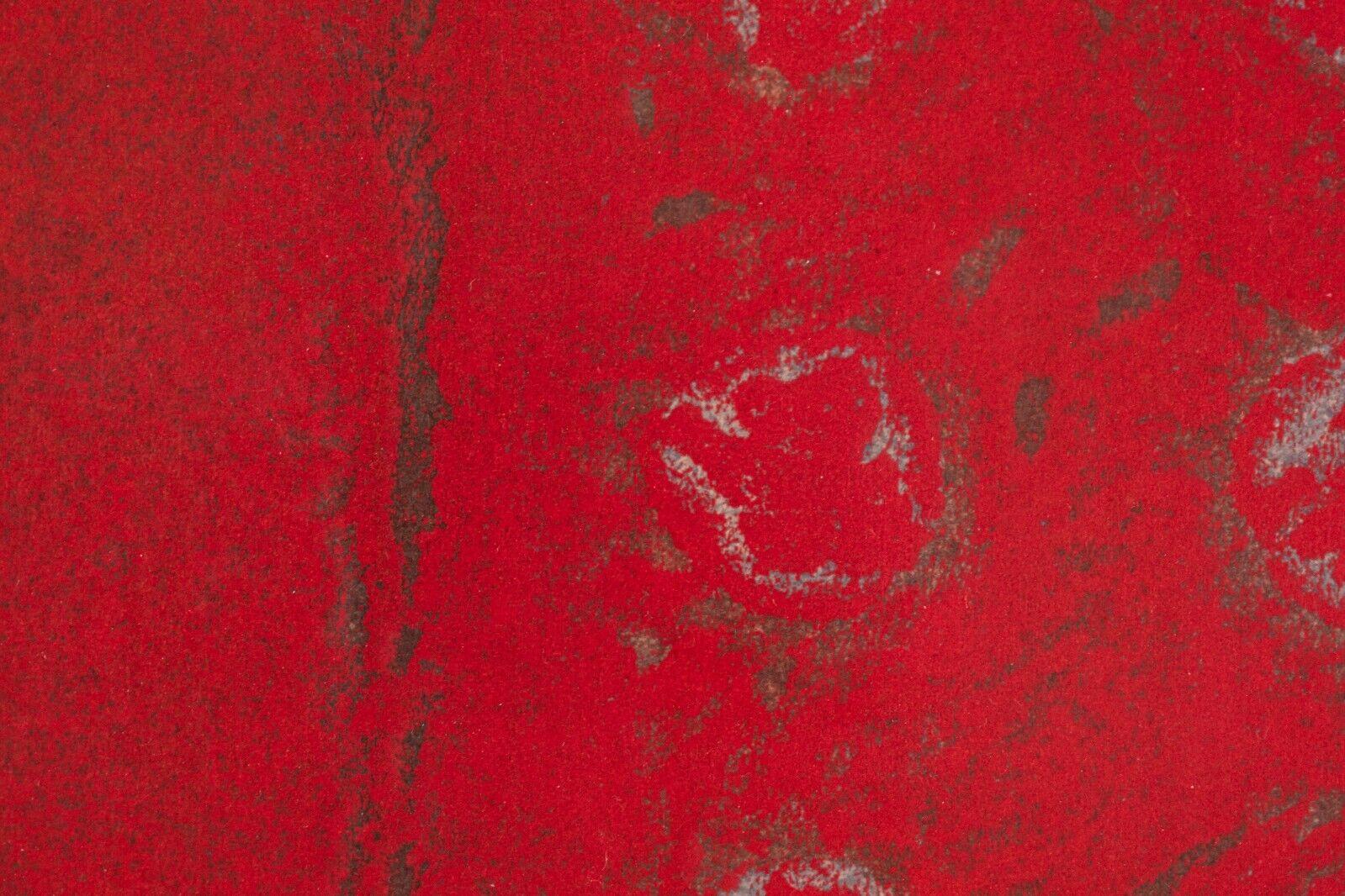 Hiroyuki Tajima Red Boluta Signed Contemporary Color Woodblock 25/50 Framed 1969 4