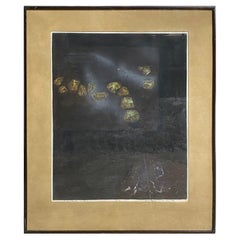 Abstrakter japanischer Holzschnitt im Zen-Stil von Hiroyuki Tajima, signiert, limitierte Auflage