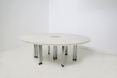 Grande table blanche italienne de la série Bisanzio, Hiroyuki Toyoda, années 1980