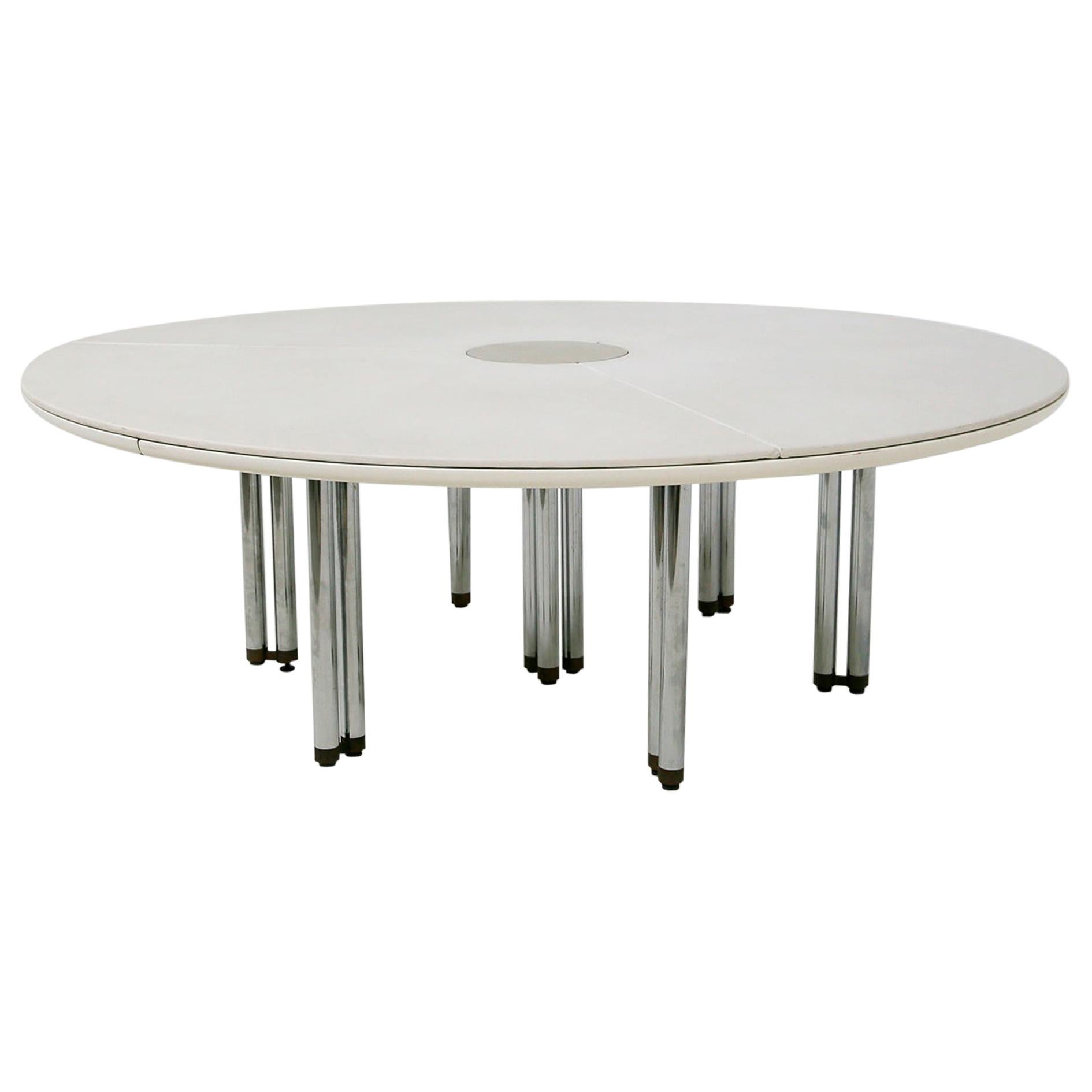 Hiroyuki Toyoda Large Italian White Table from the Series "Bisanzio", 1980s For Sale