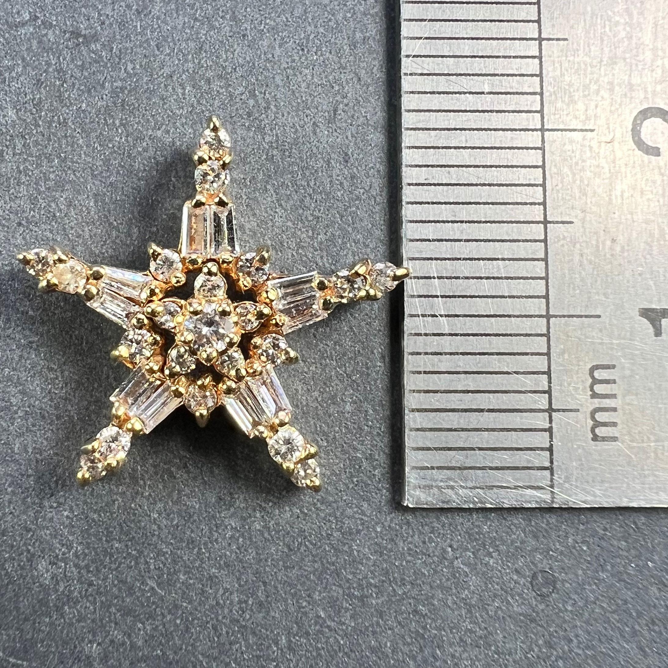 Hirsch & Oppenheimer Diamond Star 14K Yellow Gold Christmas Pendant For Sale 5