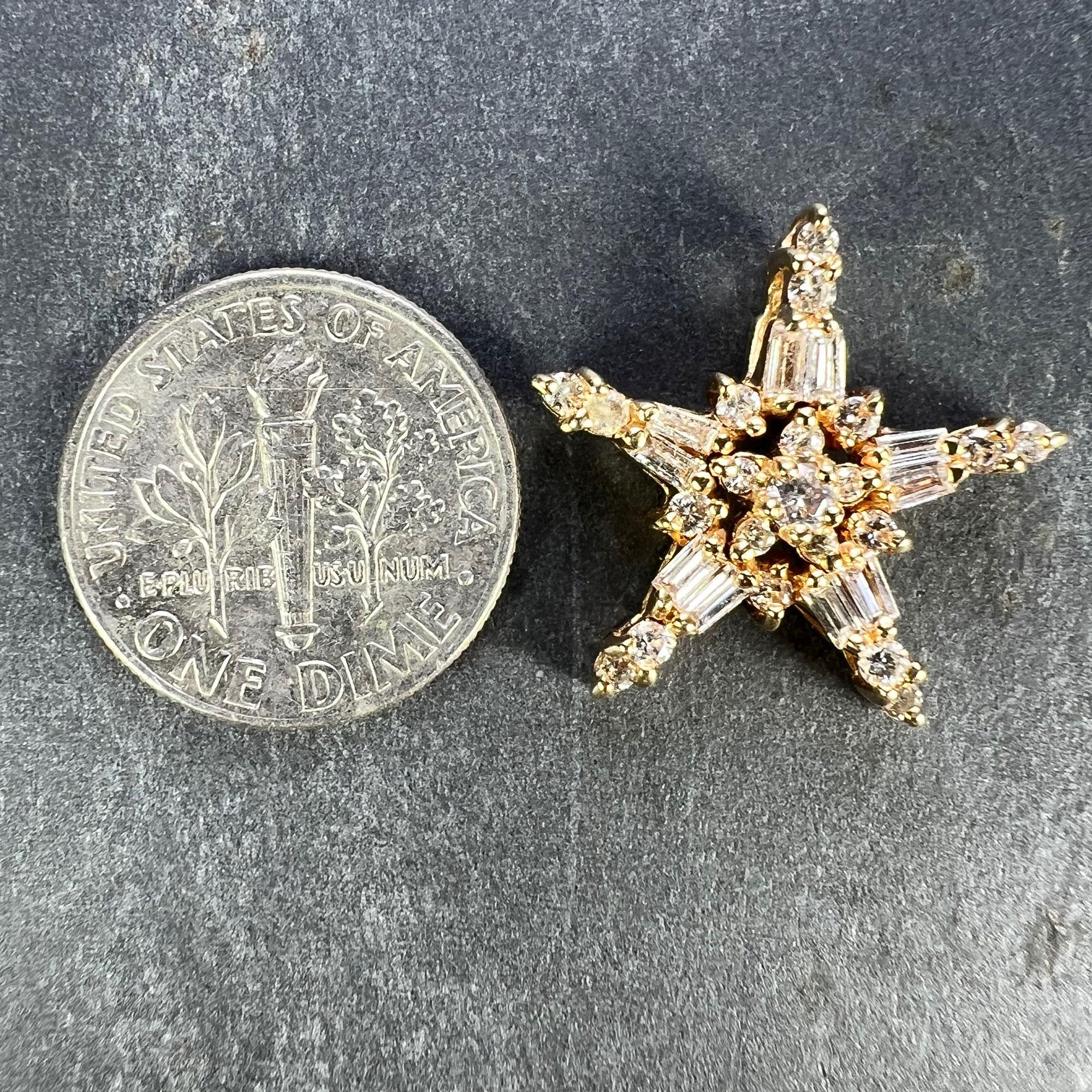 Hirsch & Oppenheimer Diamond Star 14K Yellow Gold Christmas Pendant For Sale 6