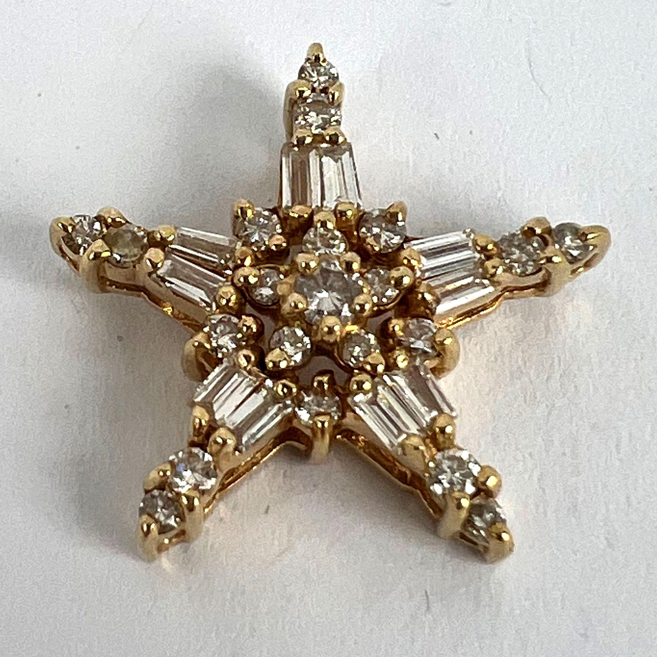 Hirsch & Oppenheimer Diamond Star 14K Yellow Gold Christmas Pendant For Sale 8