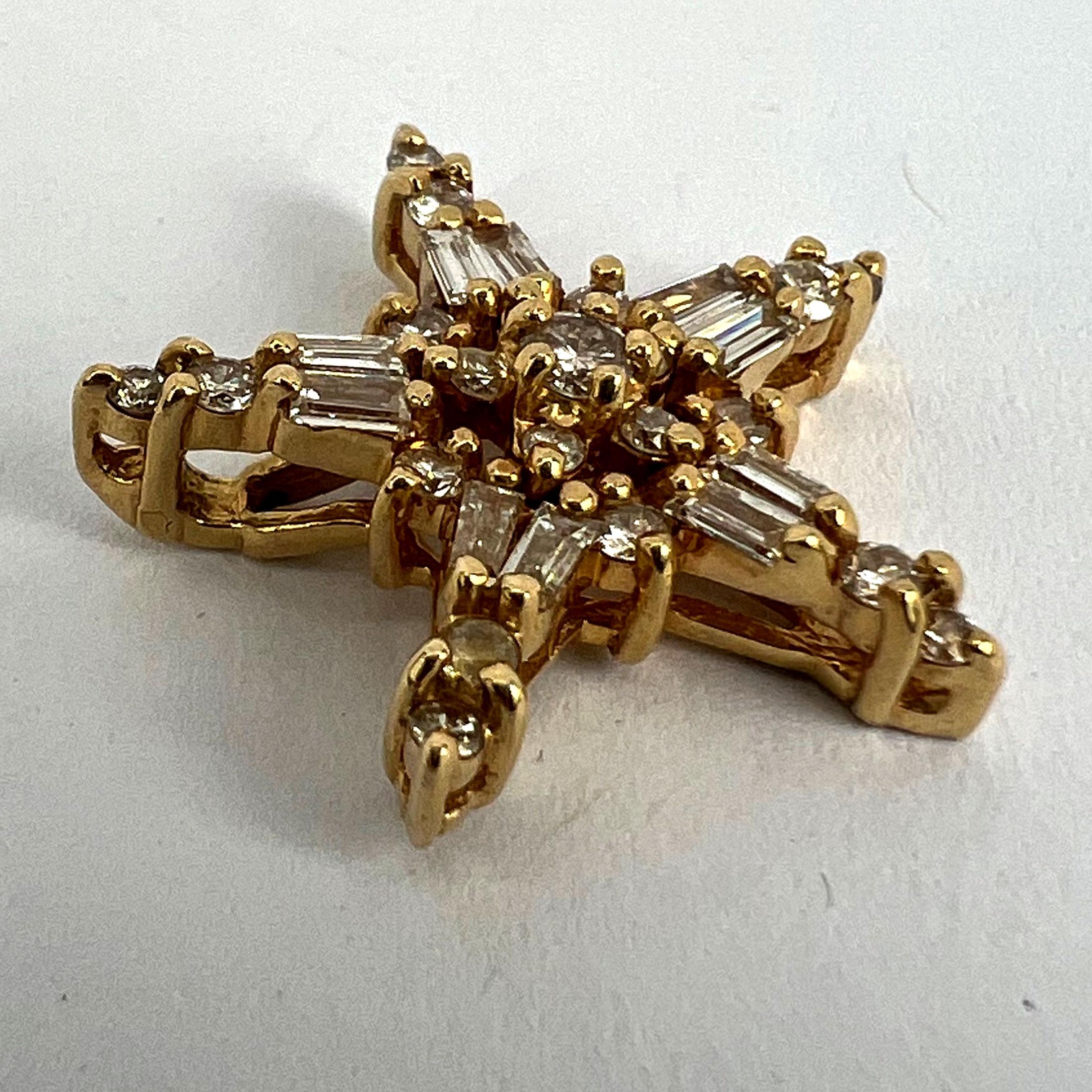 Hirsch & Oppenheimer Diamond Star 14K Yellow Gold Christmas Pendant For Sale 10