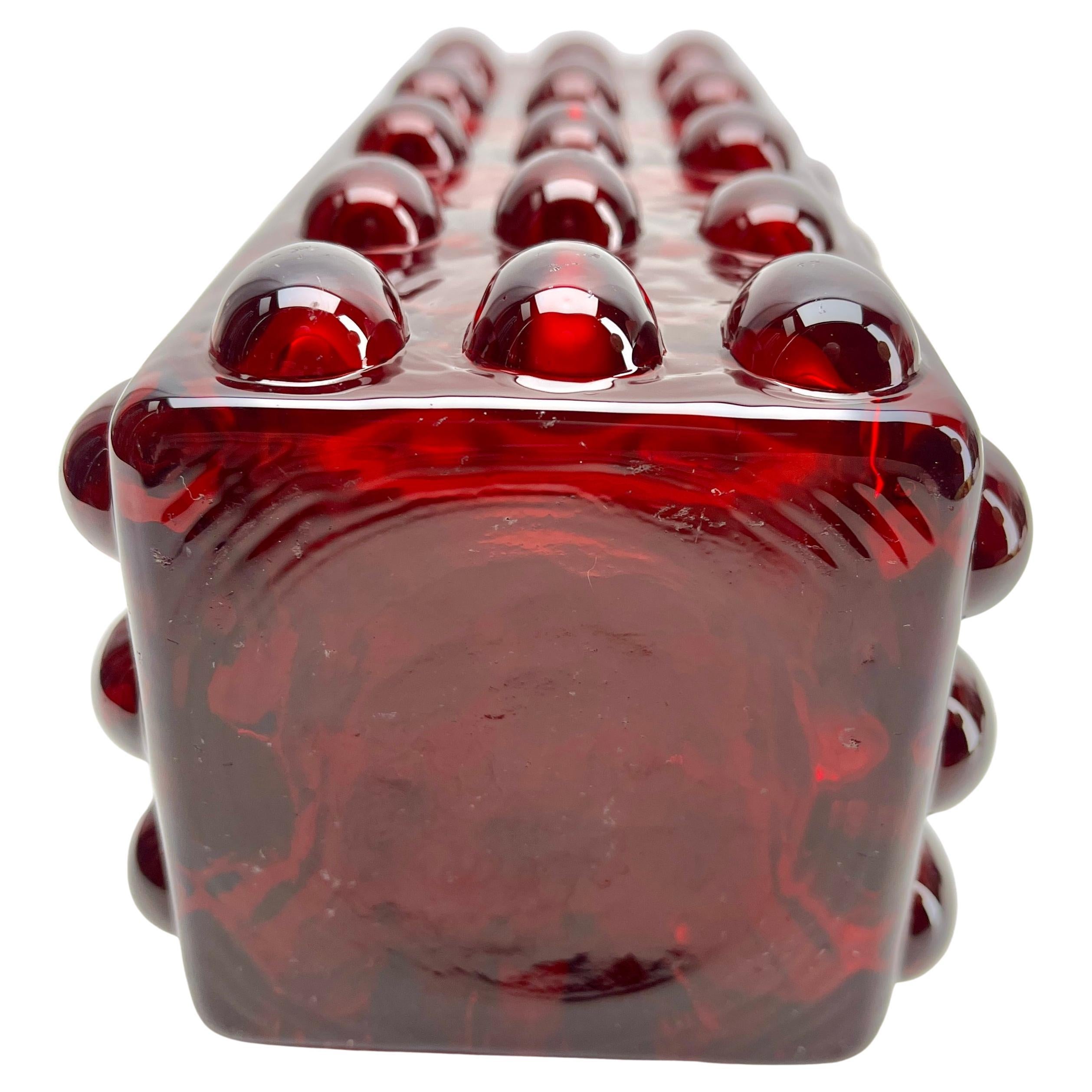 Hirschberg Bubbel Glas vaas van Wilhelm Braun-Feldweg mit Label 1960er Jahre Deutschland im Angebot 2