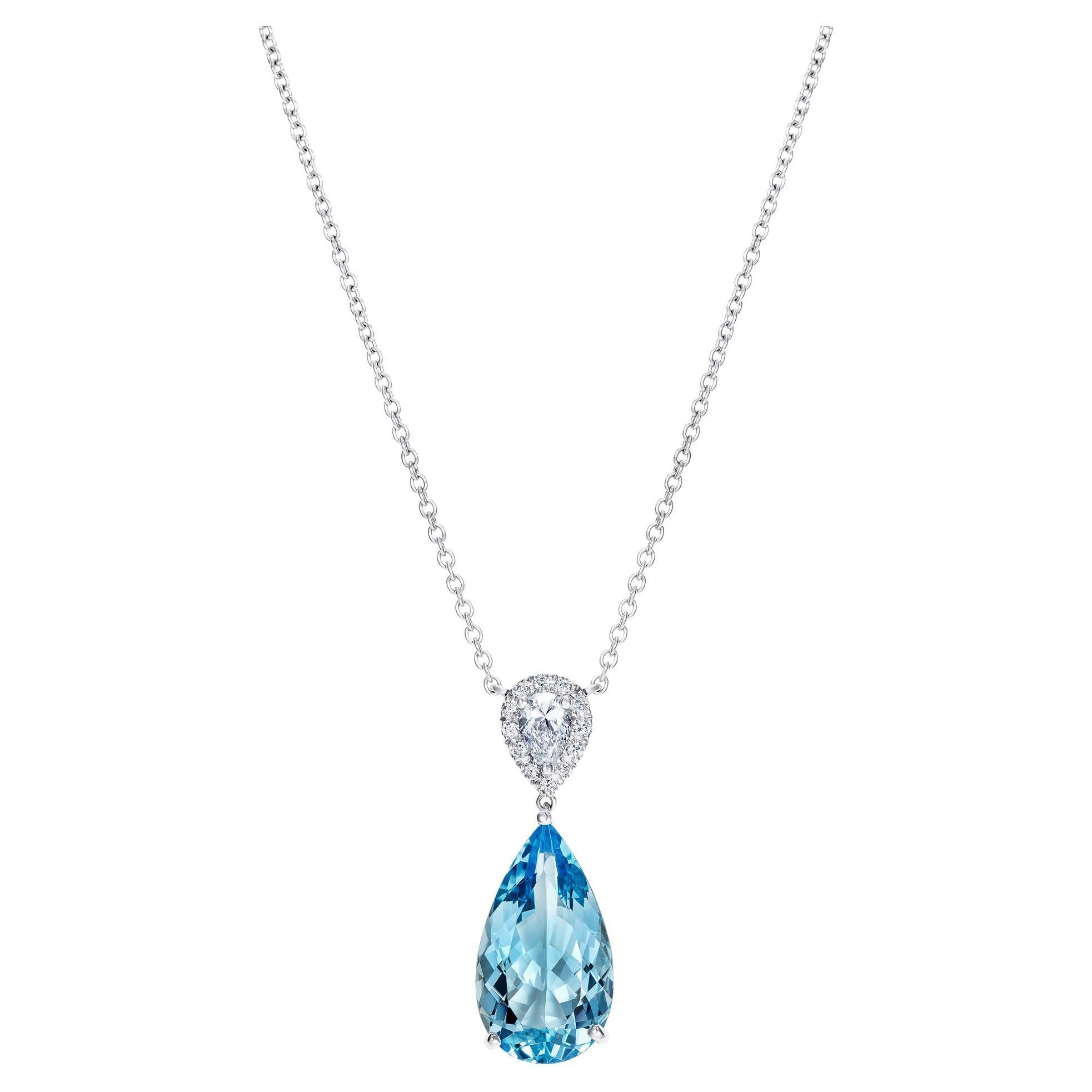 Hirsh Burlington Aquamarine and Diamond Pendant