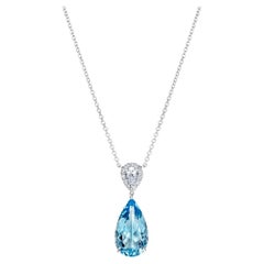 Hirsh Burlington Aquamarine and Diamond Pendant