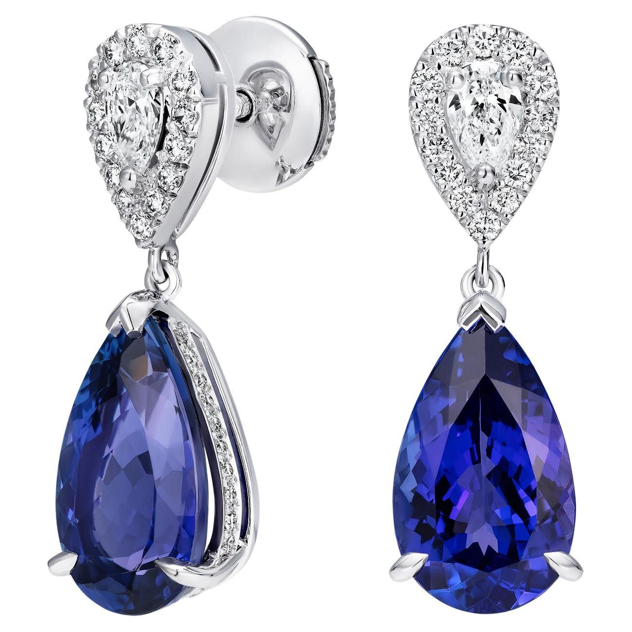 Hirsh Burlington Tanzanite and Diamond Earrings For Sale