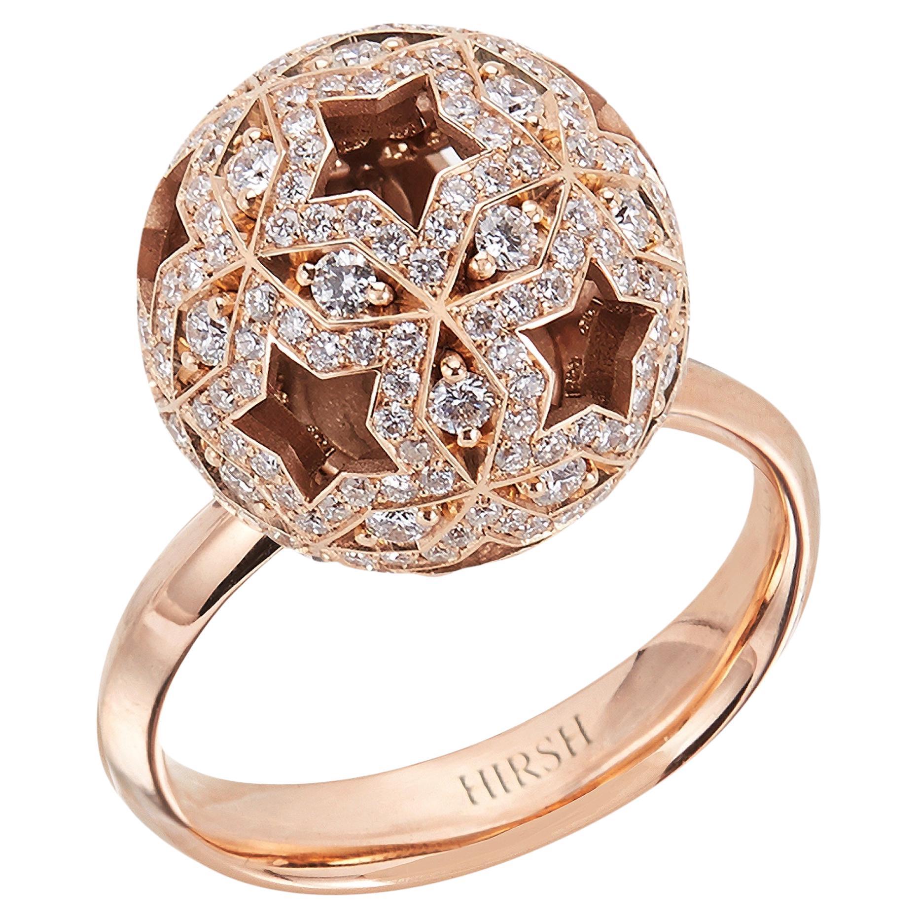 Hirsh Celestial Orion Diamond and Rose Gold Ring For Sale