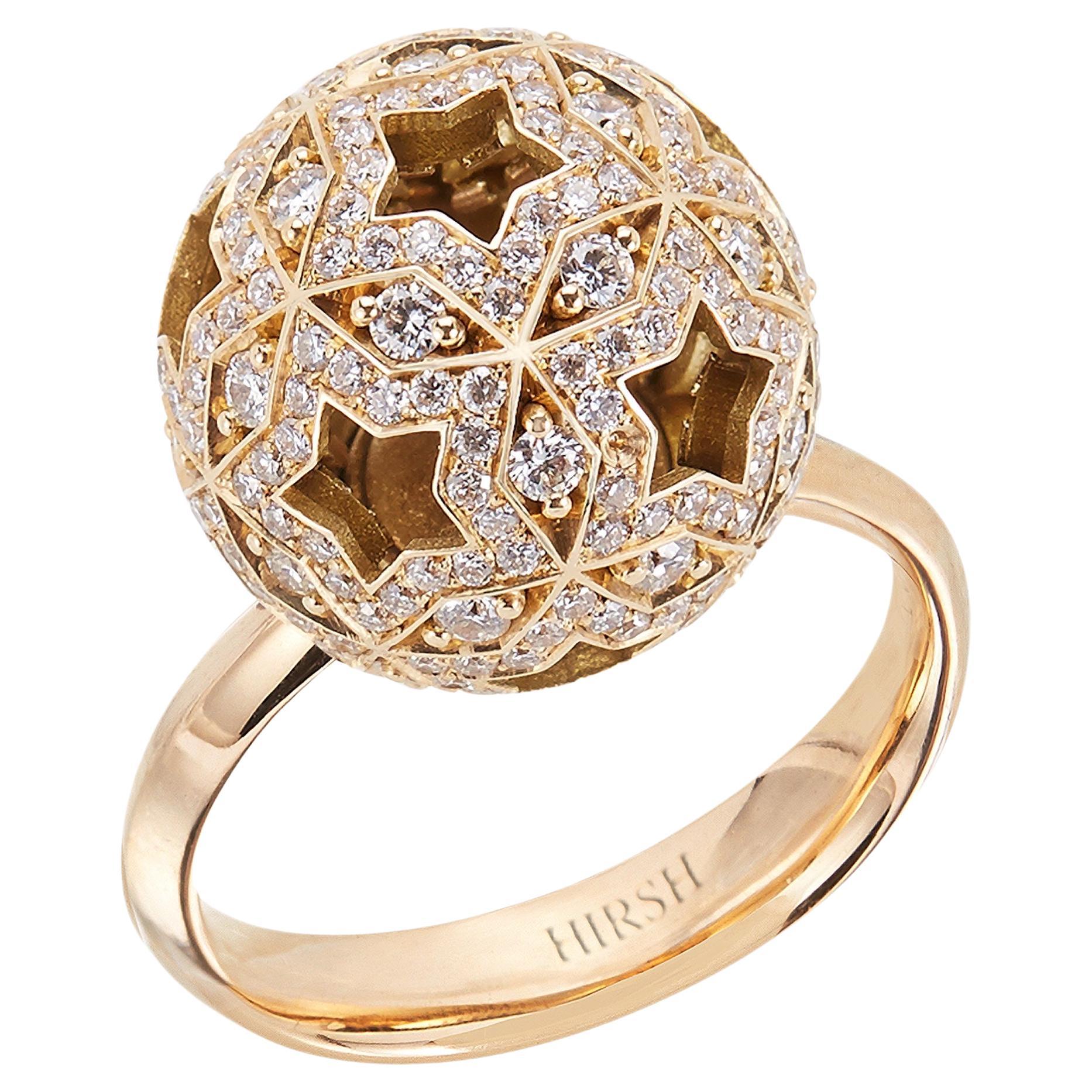 Hirsh Celestial Orion Diamond and Yellow Gold Ring For Sale