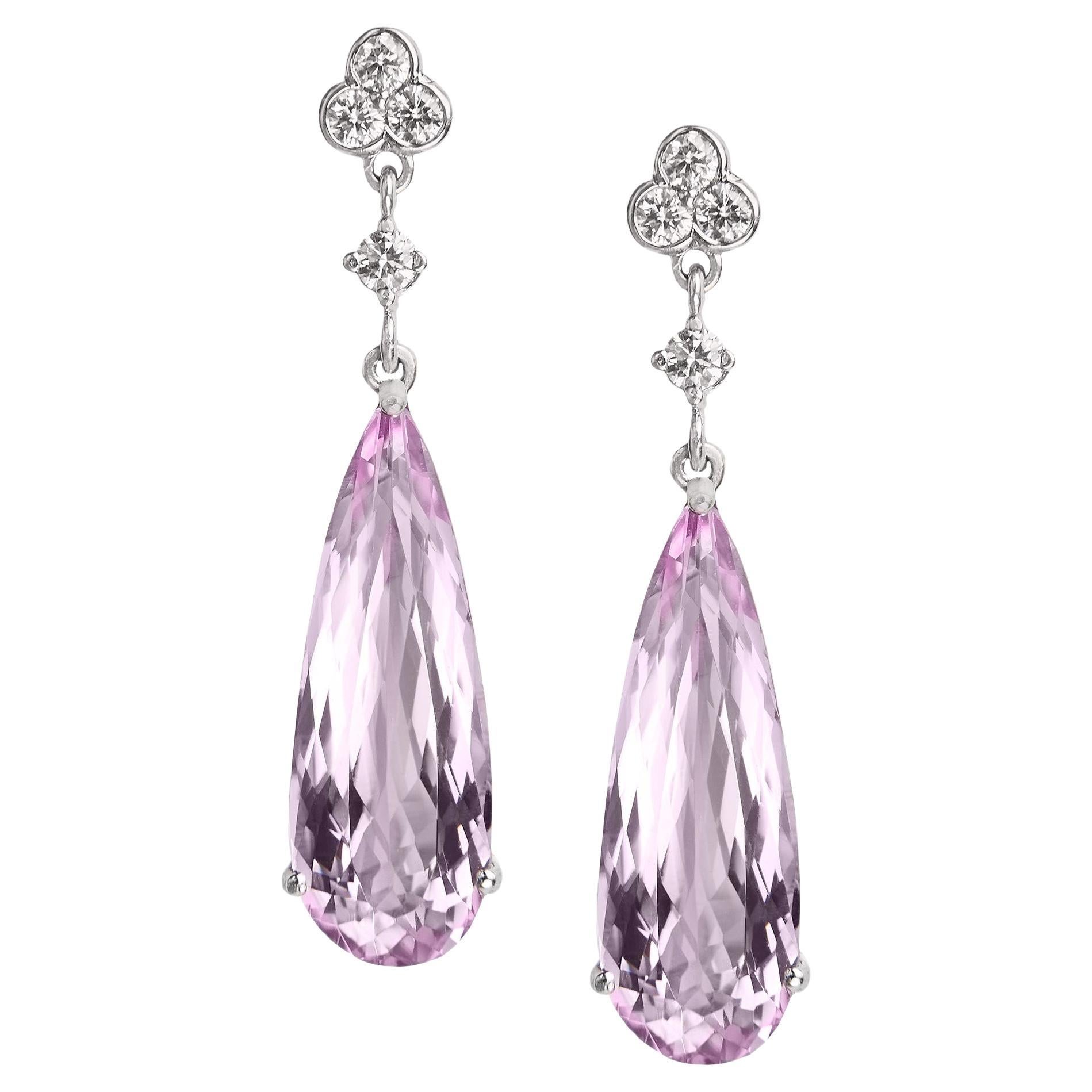 Hirsh Chatsworth-Ohrringe mit Kunzit und Diamanten im Angebot